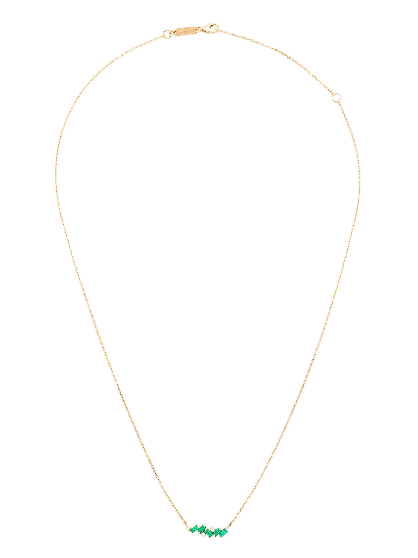 18kt yellow gold emerald and diamond necklace