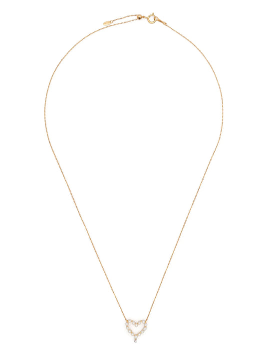 18kt yellow gold Aphrodite diamond and pearl necklace