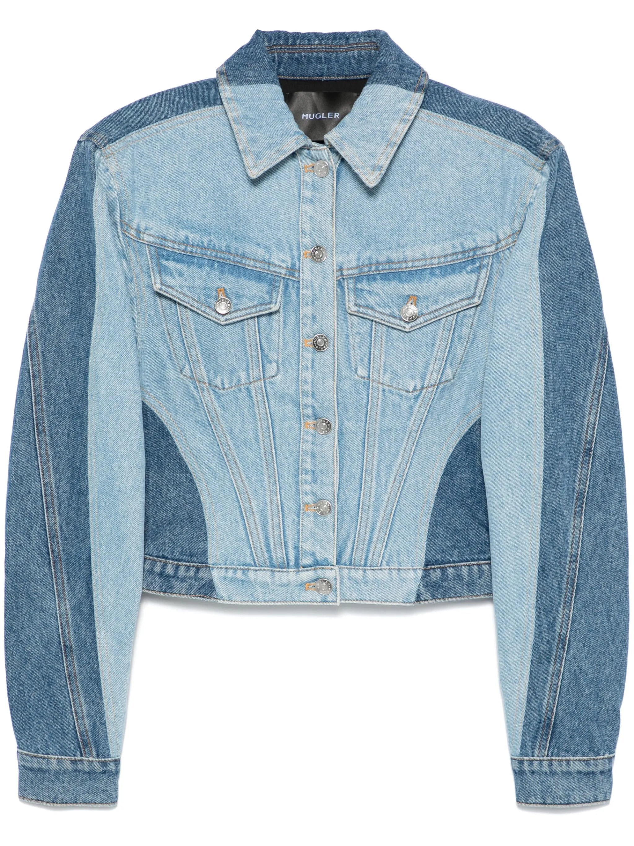 colour-block denim jacket