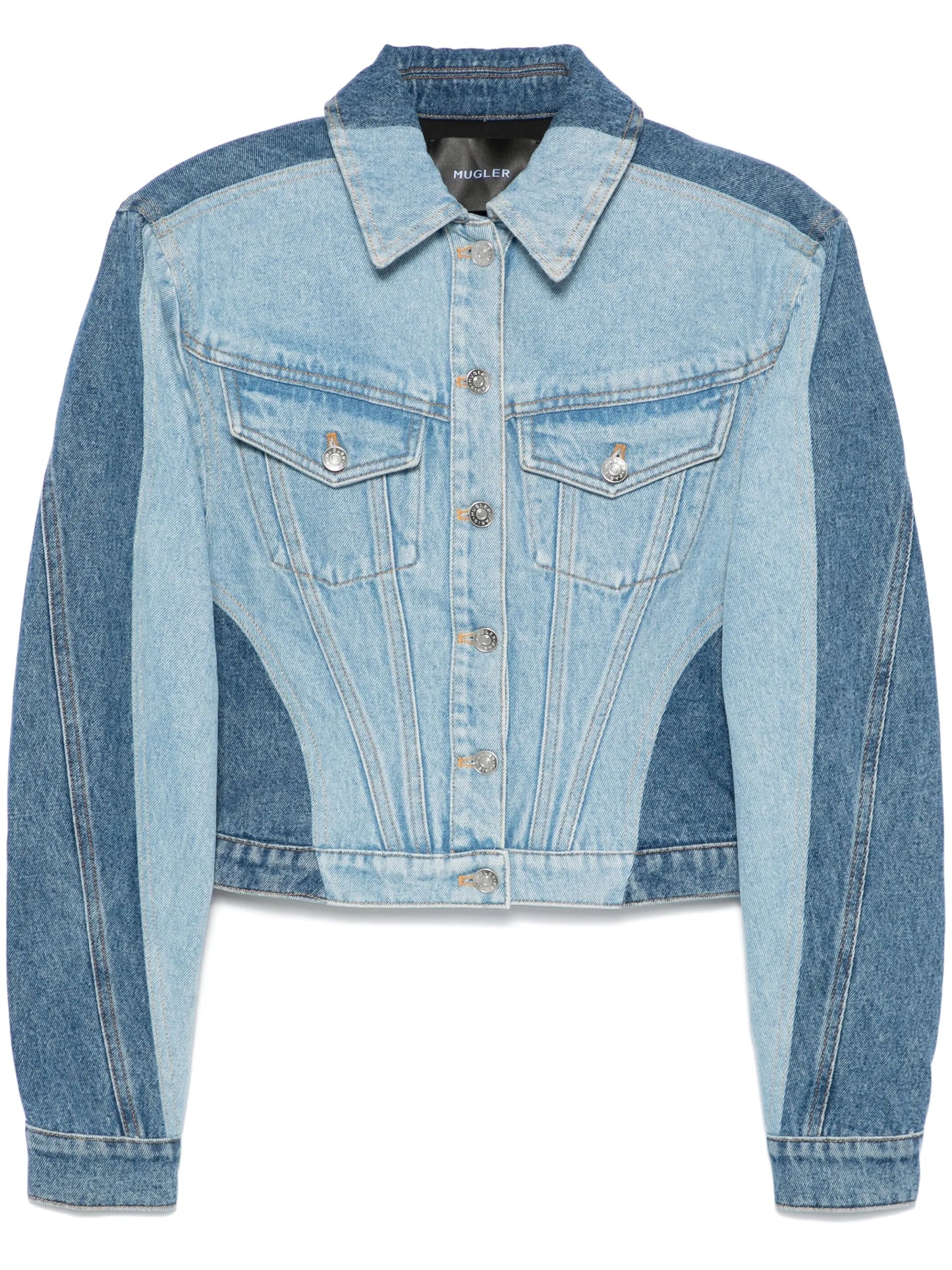 colour-block denim jacket
