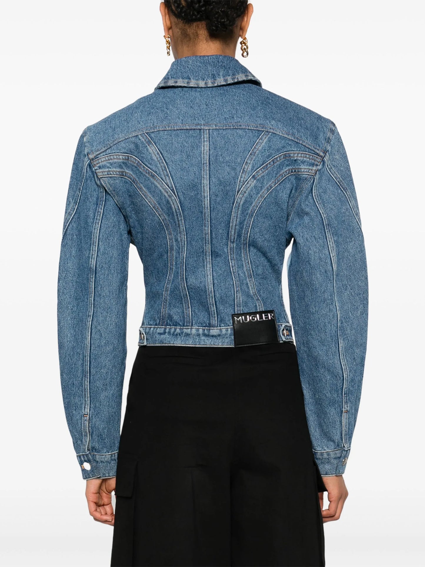 colour-block denim jacket