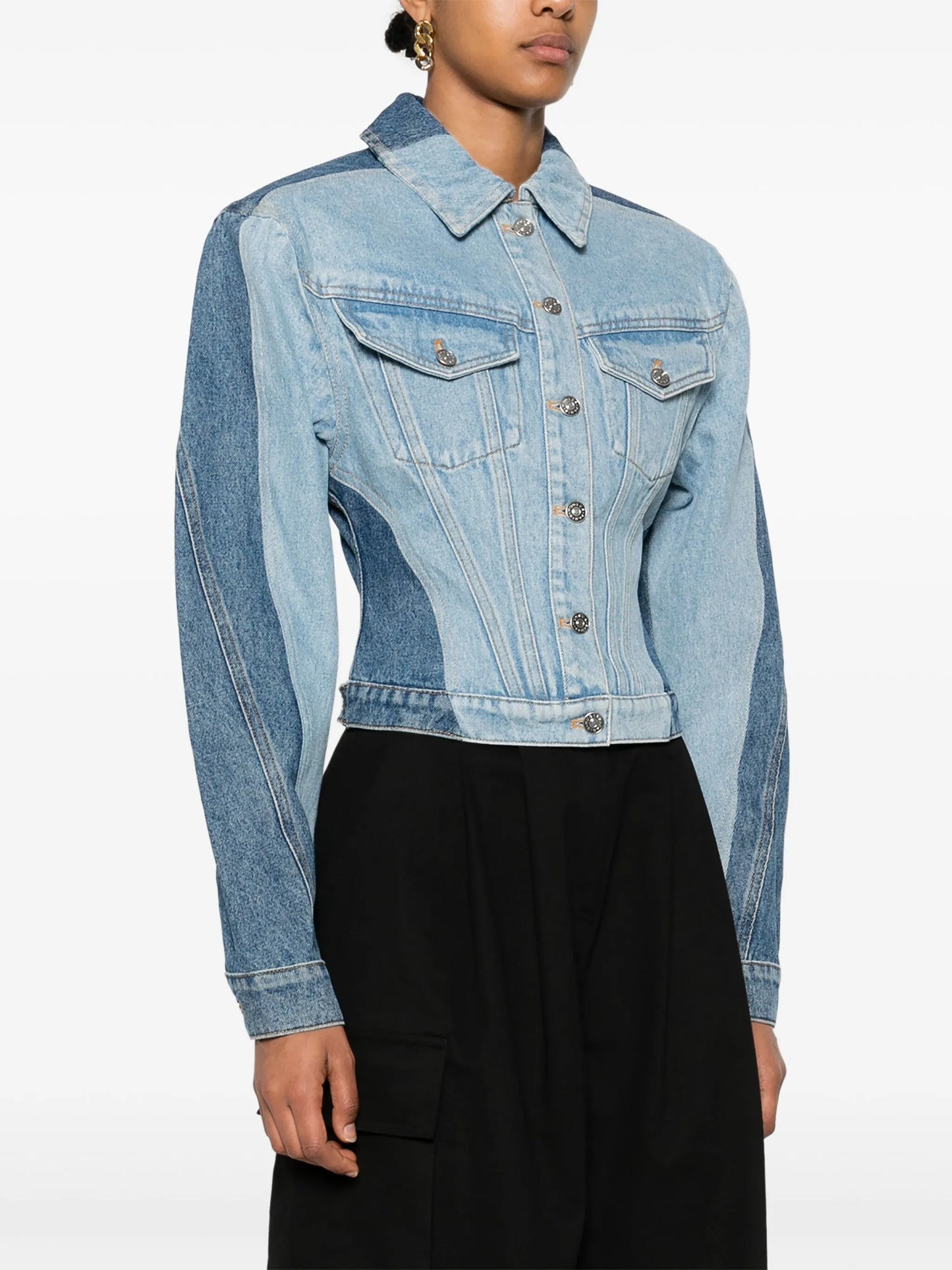 colour-block denim jacket