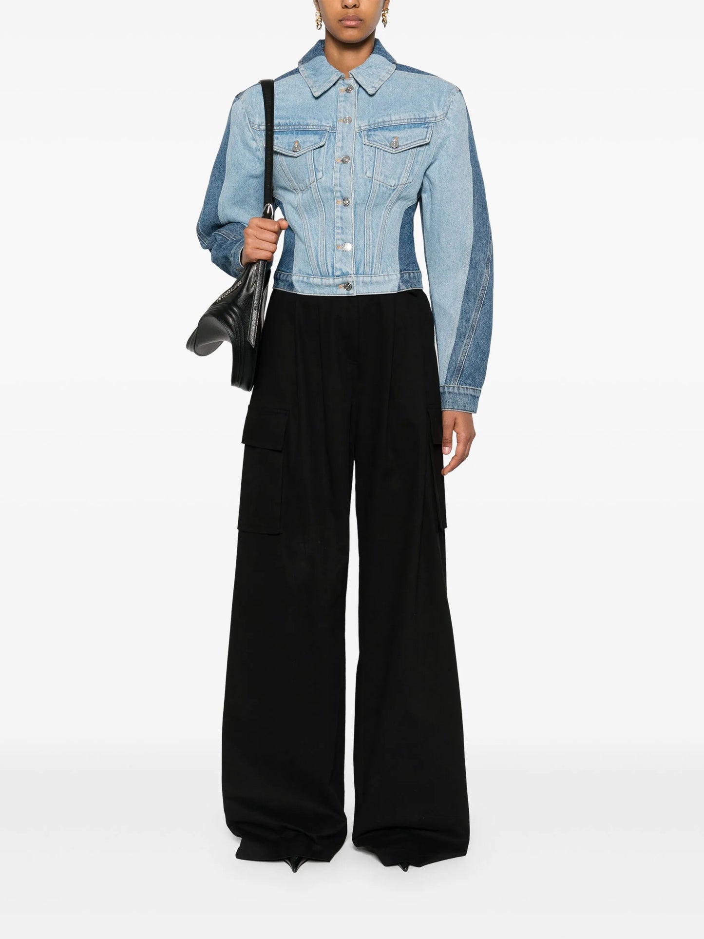 colour-block denim jacket