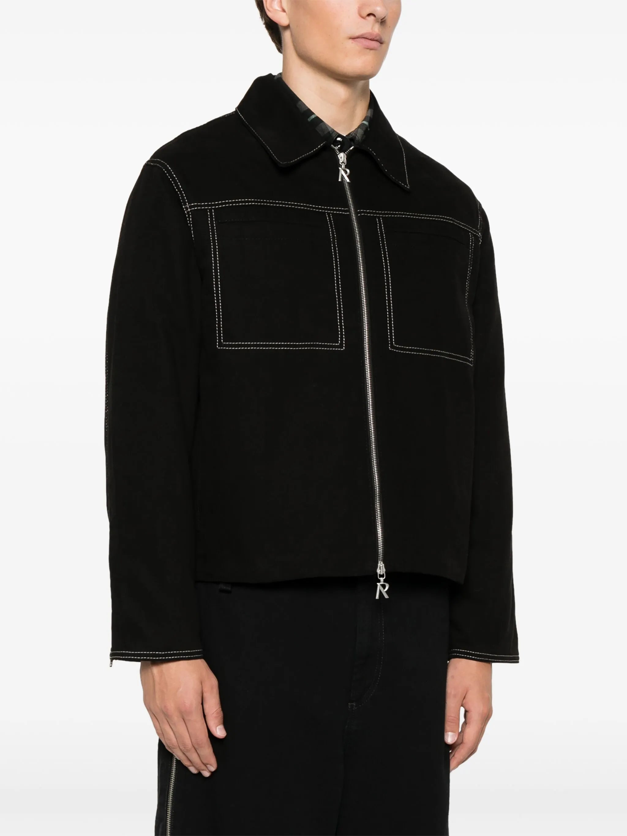 contrast-stitch jacket