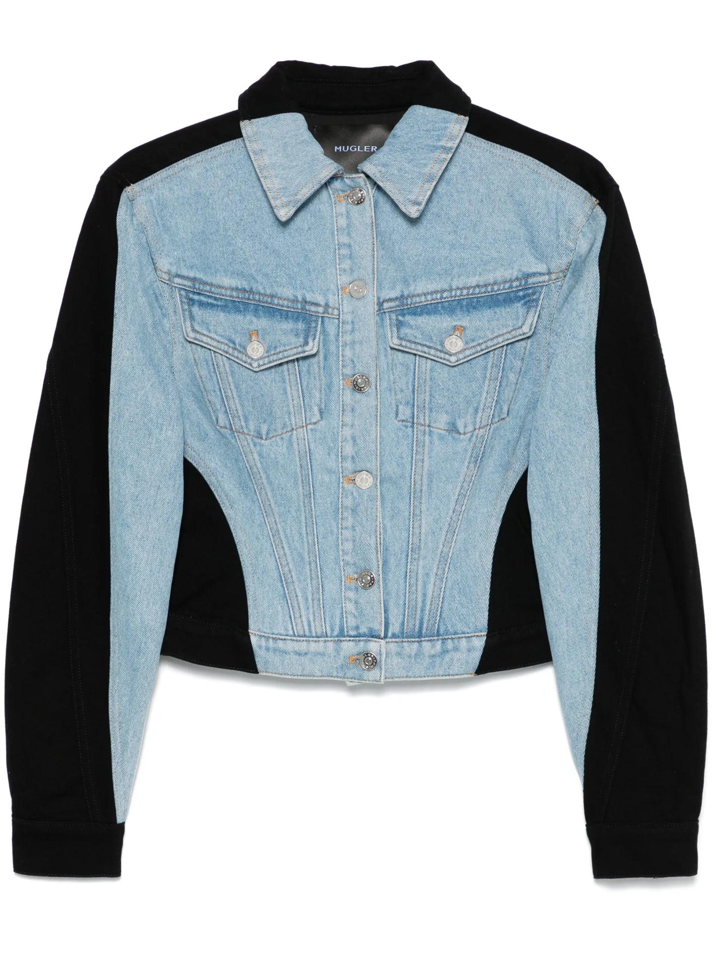 colour-block denim jacket