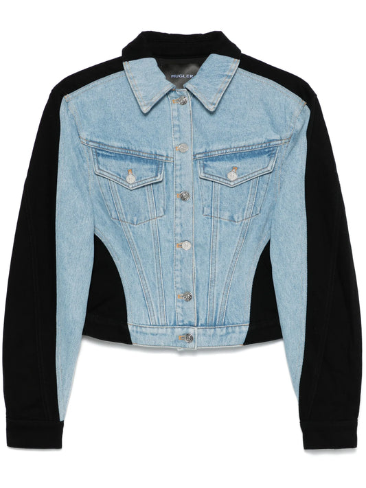 colour-block denim jacket