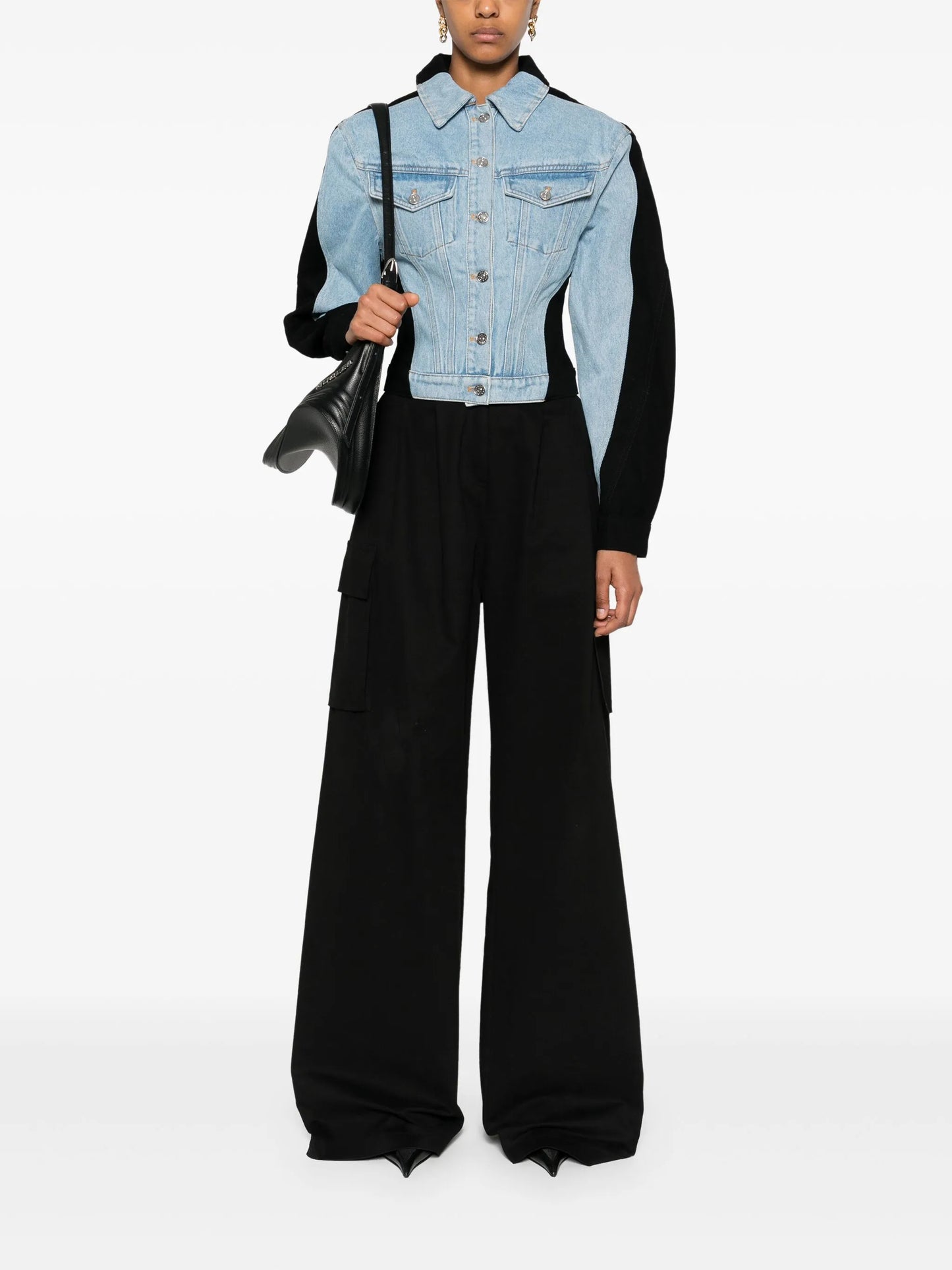 colour-block denim jacket