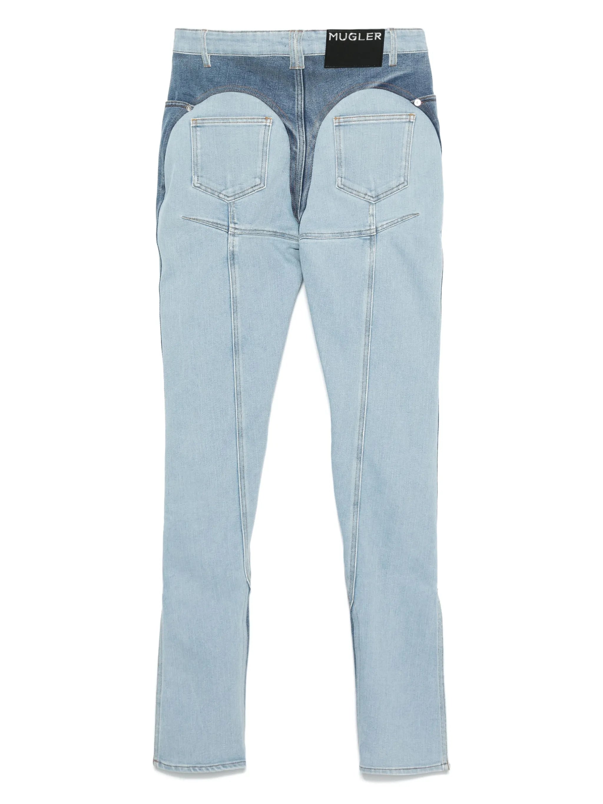 bi-color skinny jeans