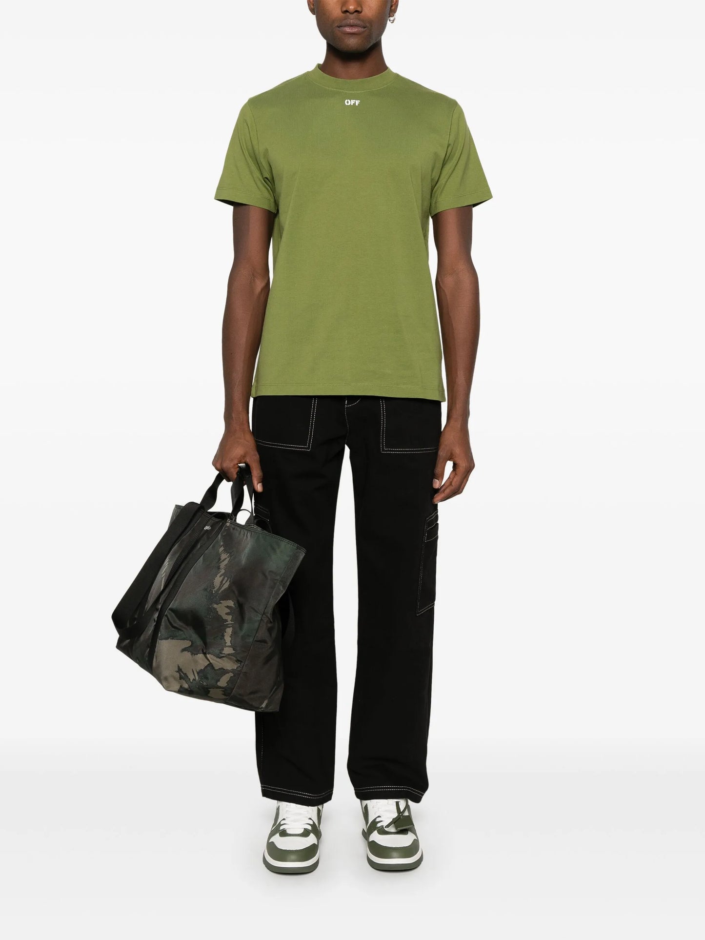 contrast-stitching trousers