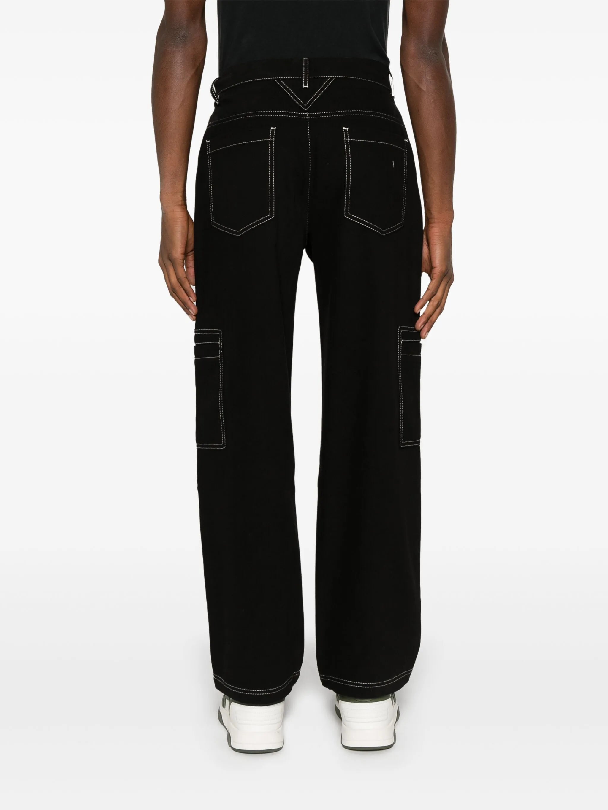 contrast-stitching trousers