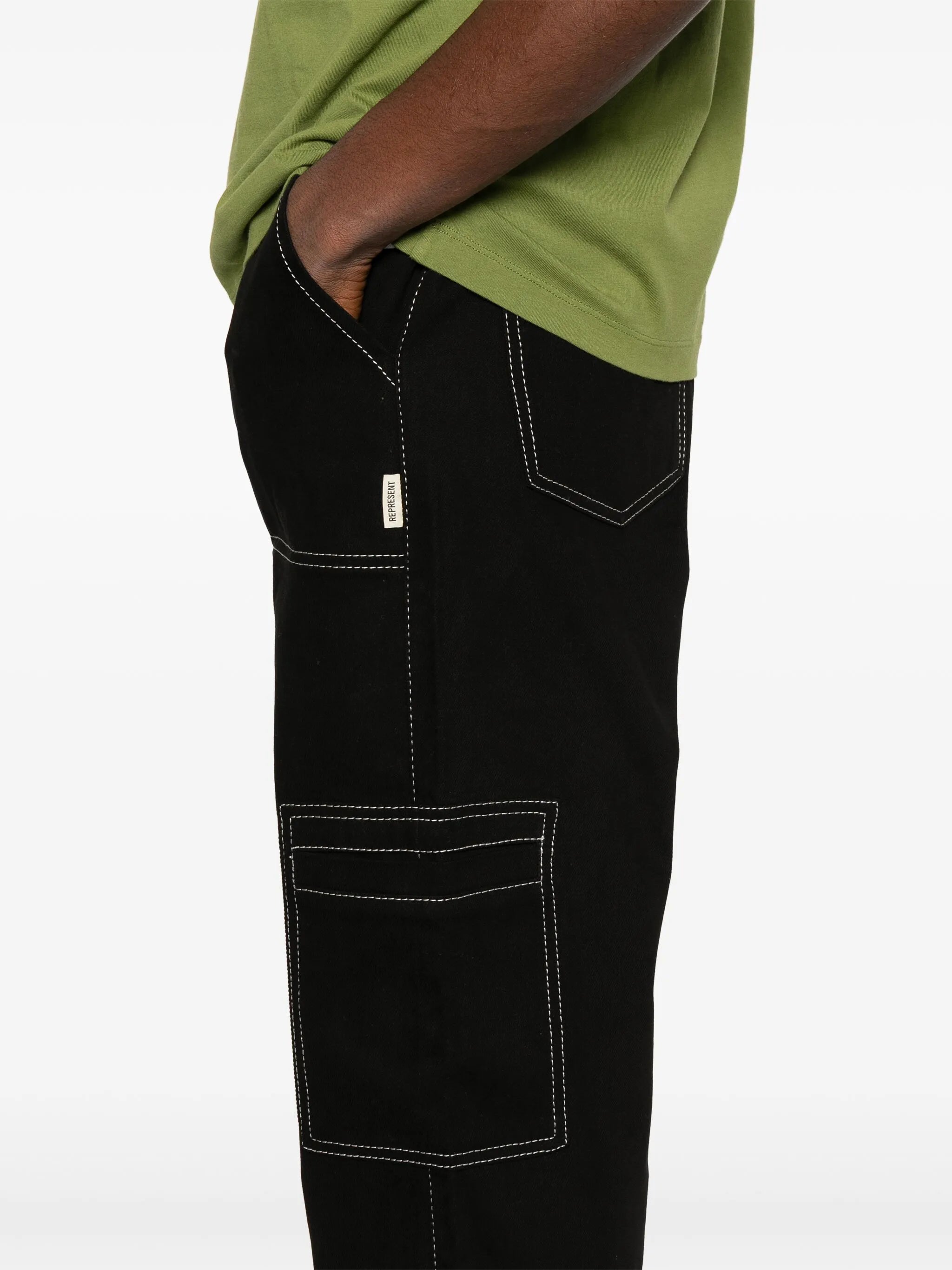 contrast-stitching trousers