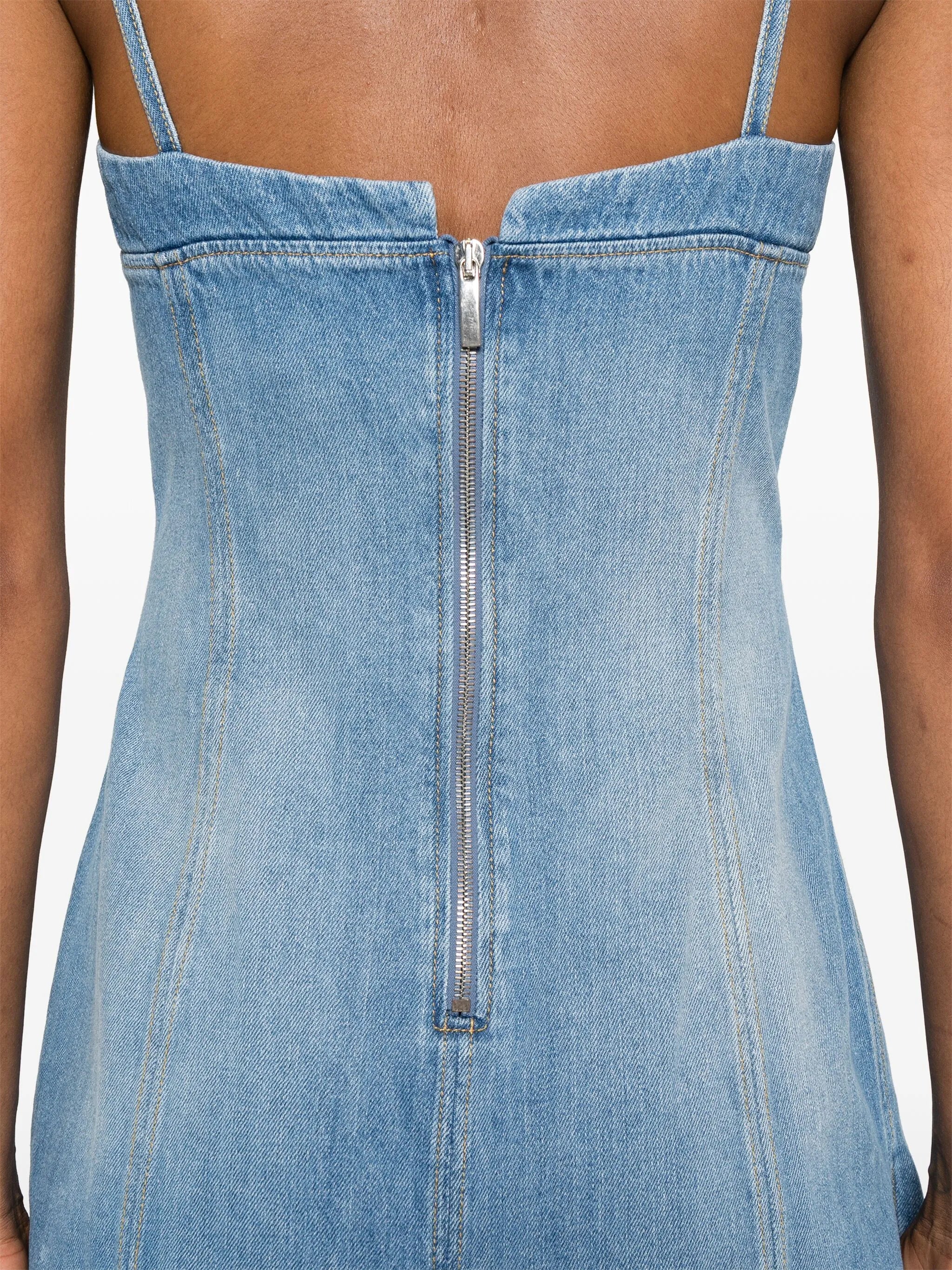 godet-design denim mini dress