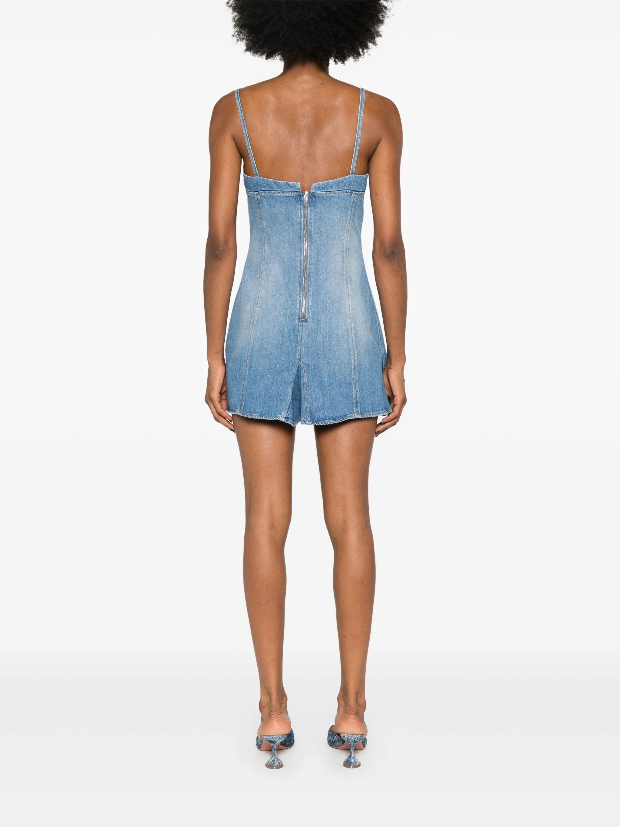 godet-design denim mini dress