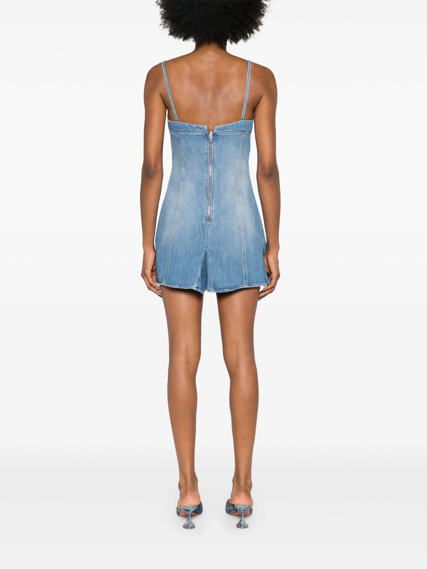godet-design denim mini dress