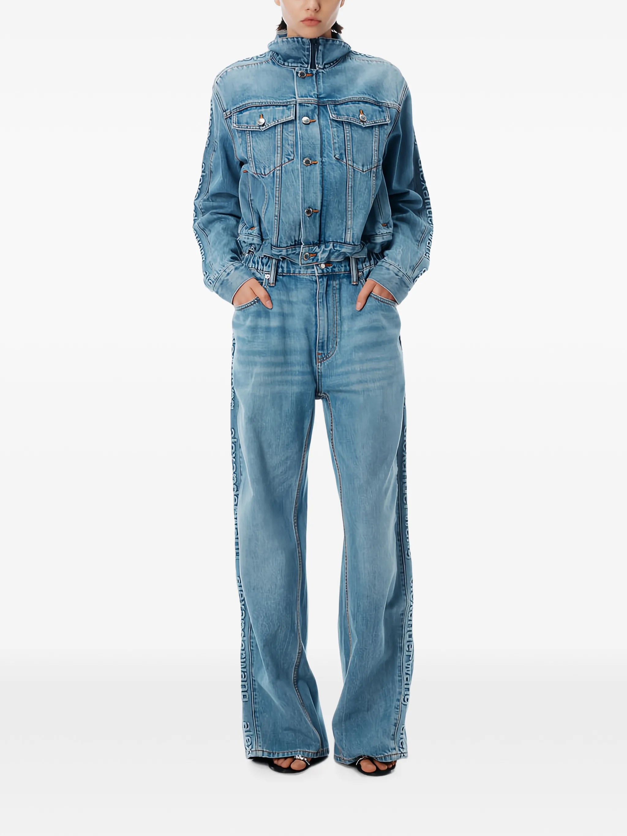 Logo-Embossed Balloon Jeans
