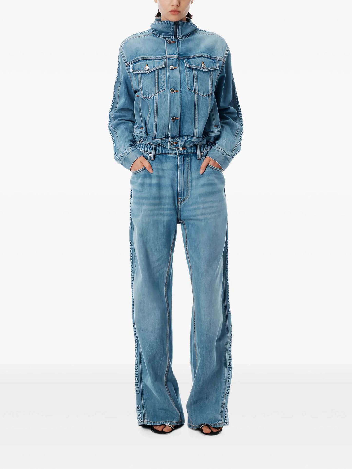 Logo-Embossed Balloon Jeans