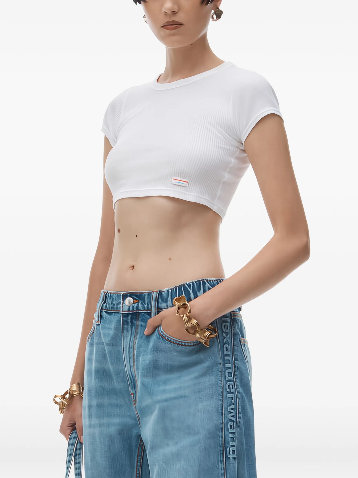 Logo-Embossed Balloon Jeans