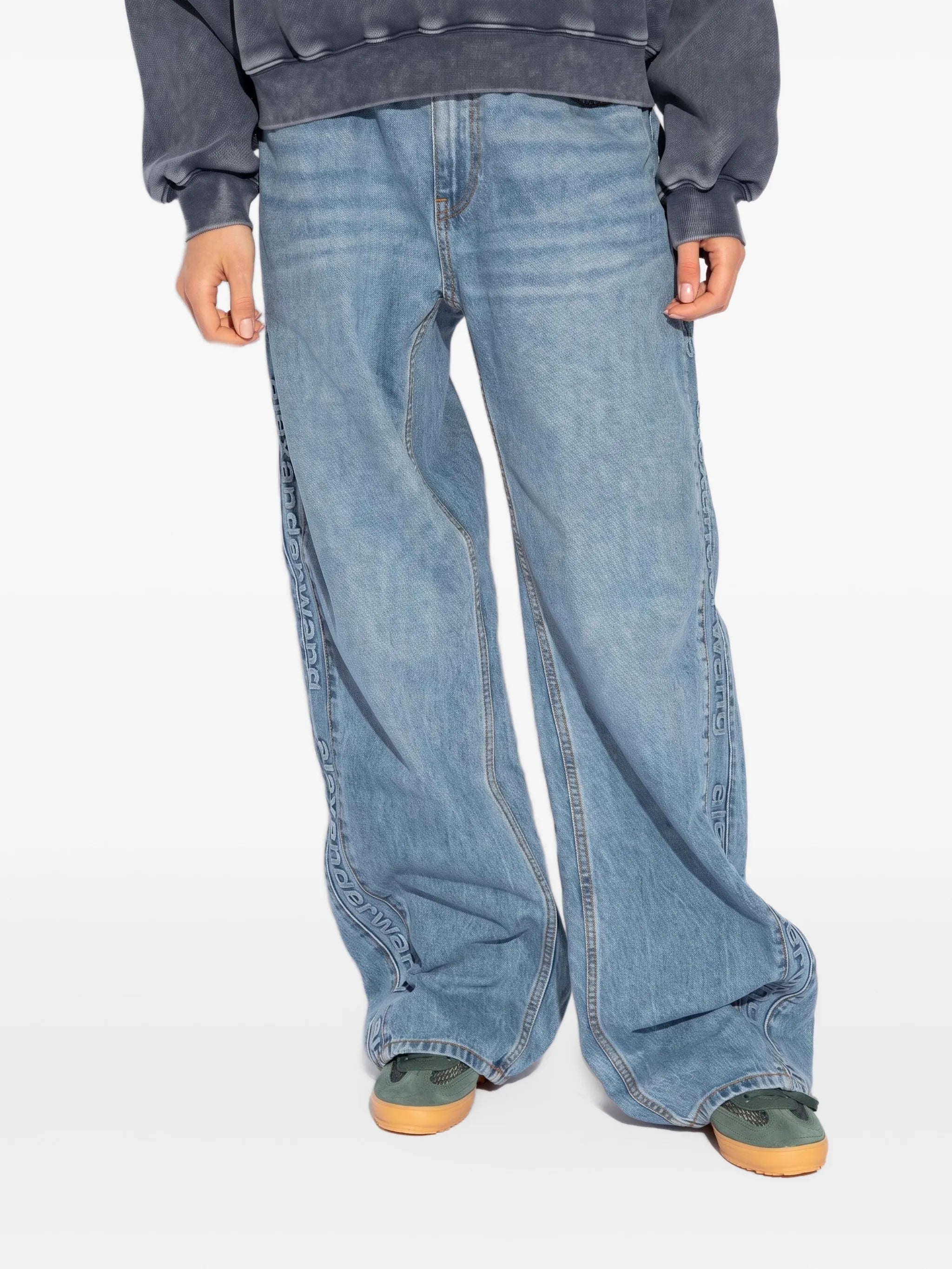 balloon logo-embossed jeans
