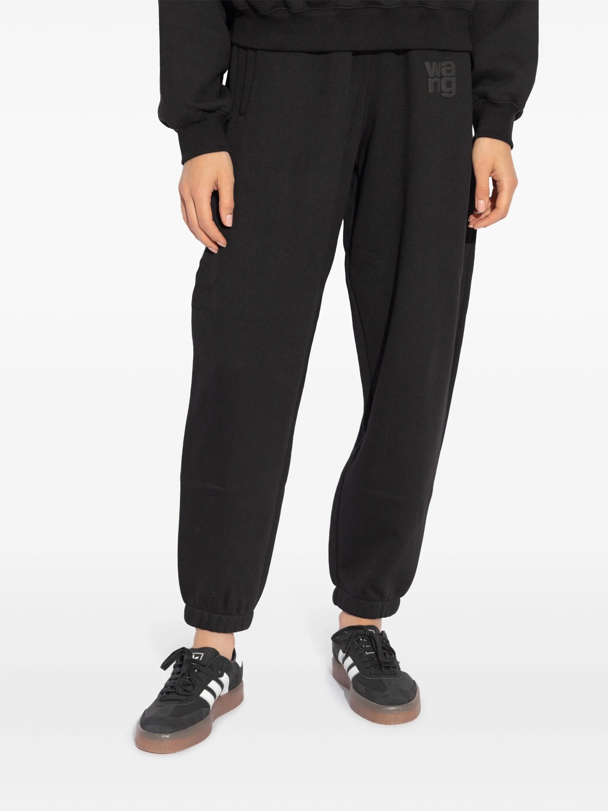 puff-logo cotton track pants