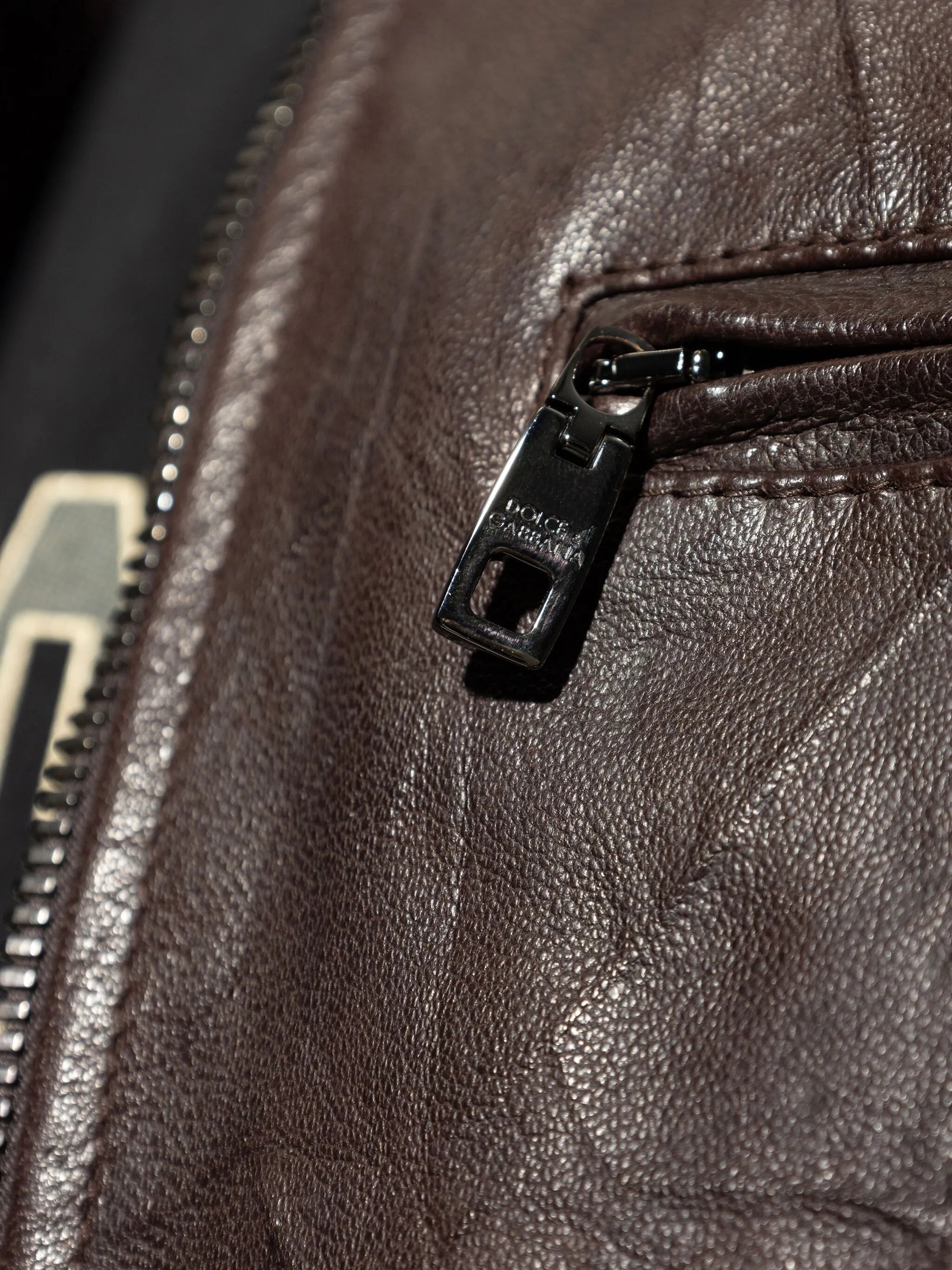 zipped leather jacket