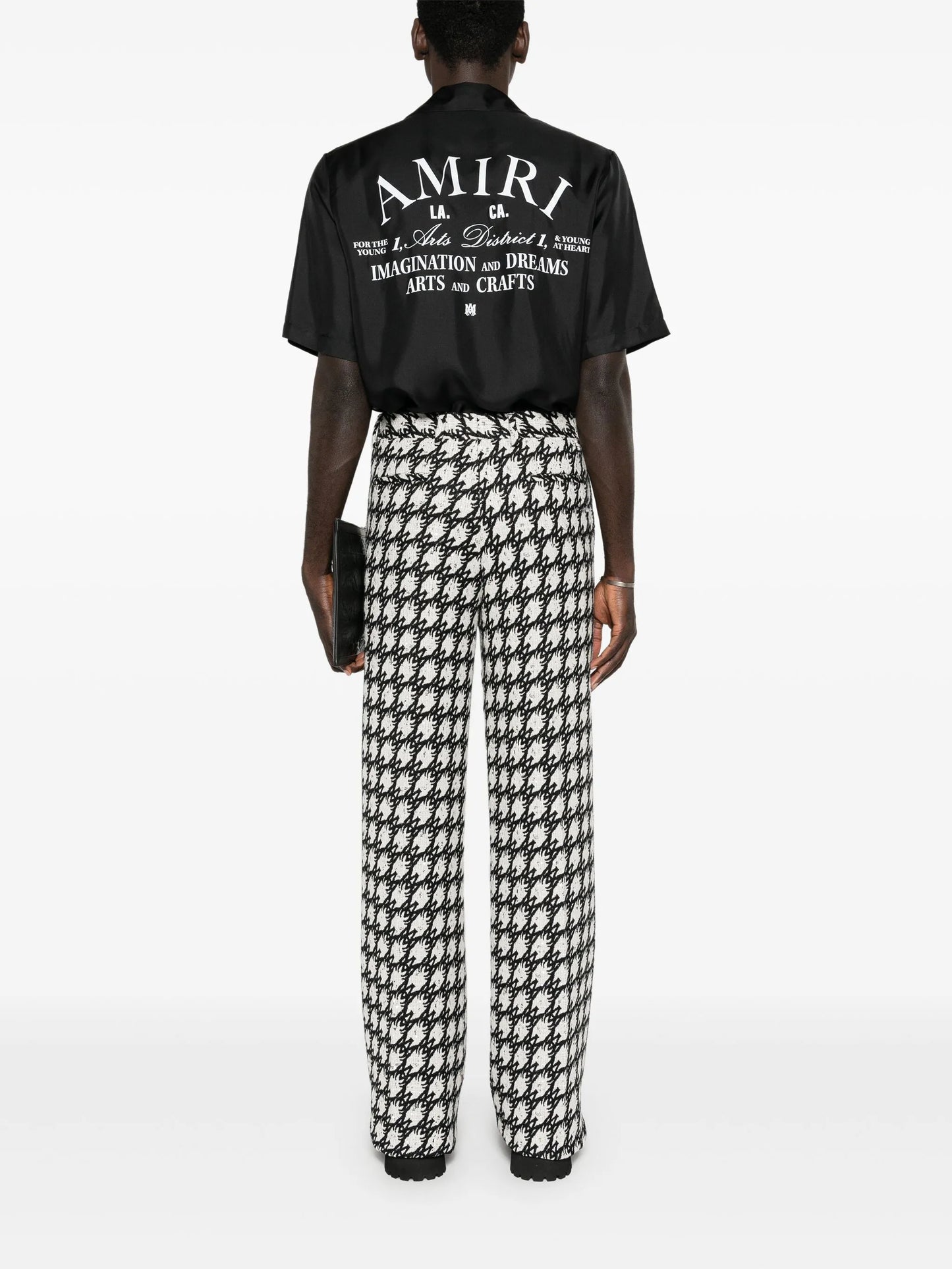 logo-print silk shirt