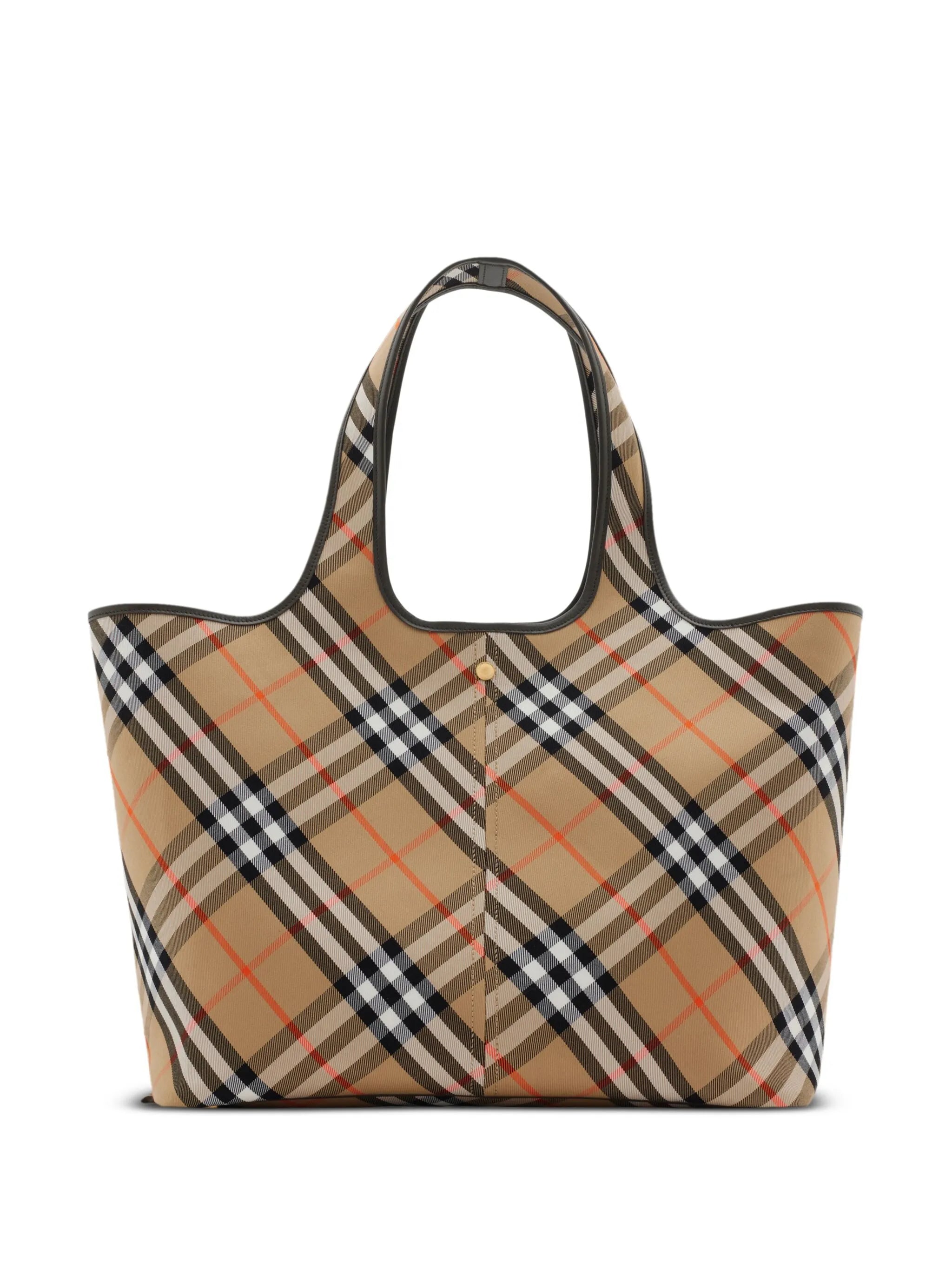 medium check tote bag