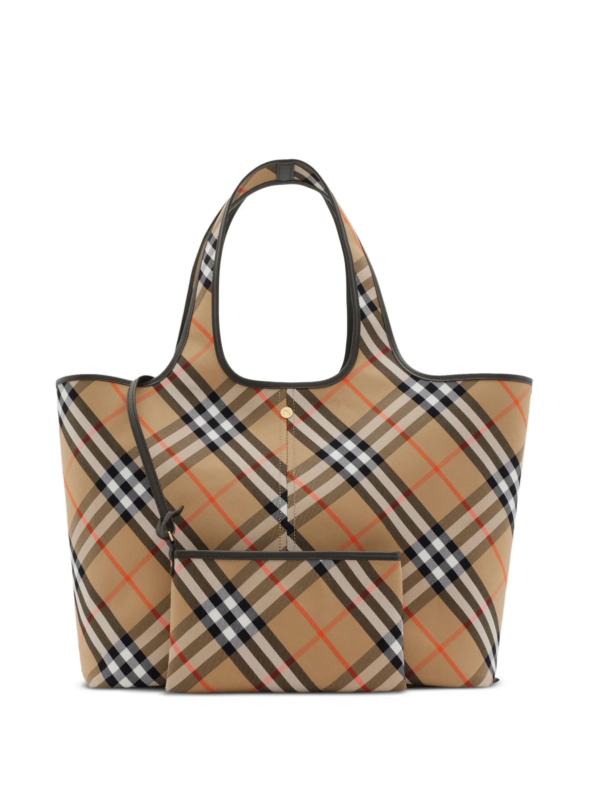 medium check tote bag