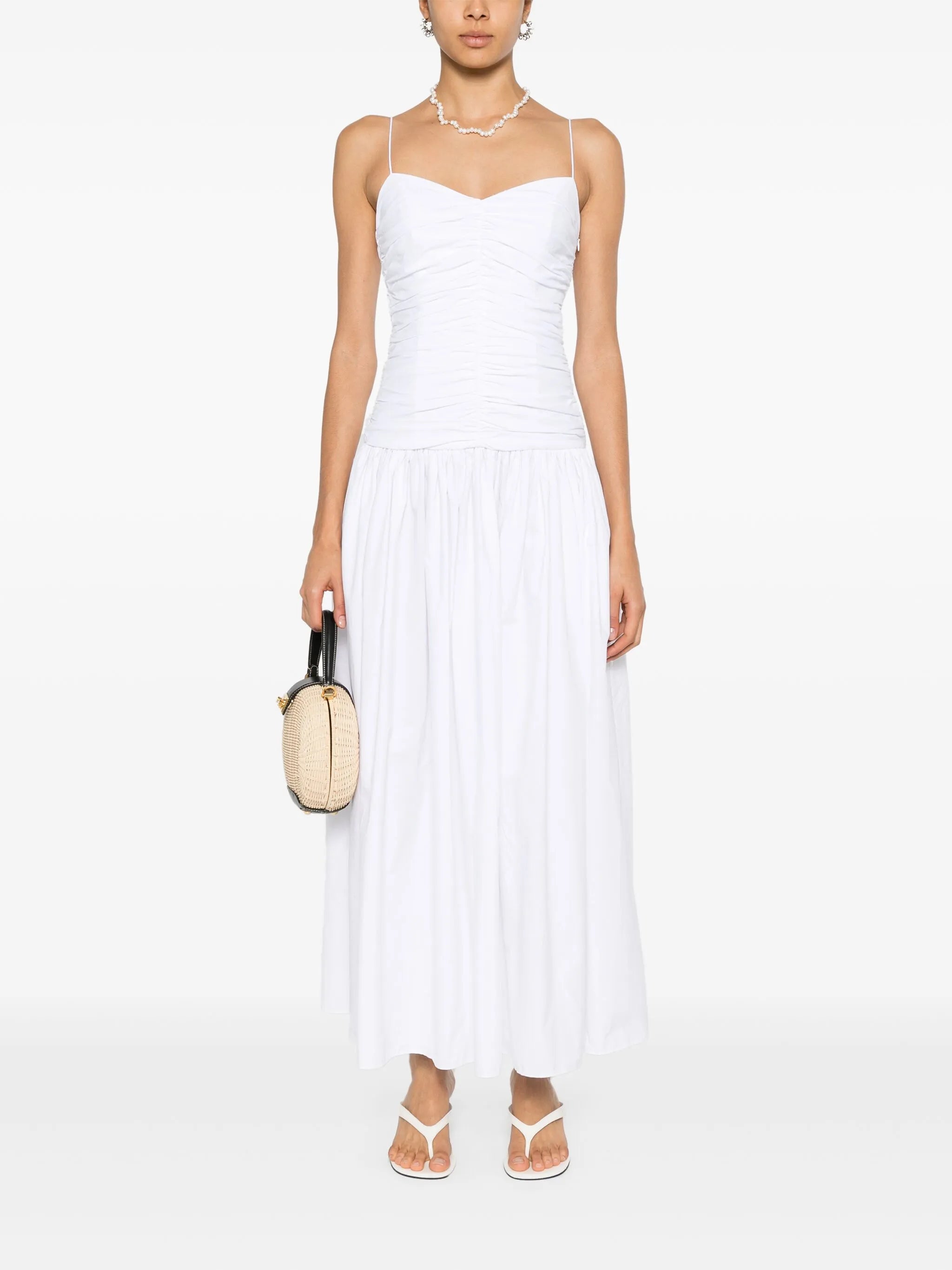 gathered drop-waist dress