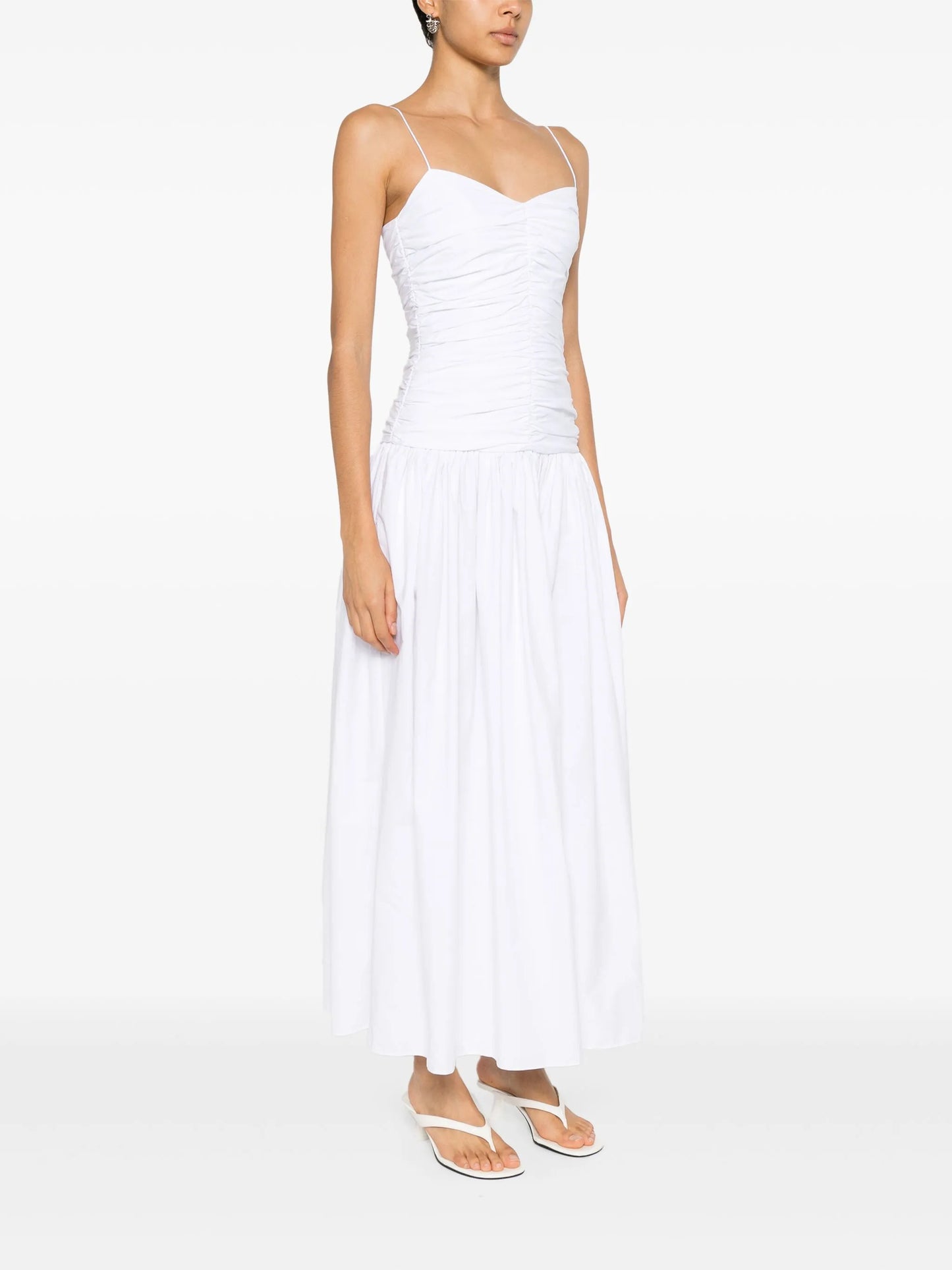 gathered drop-waist dress