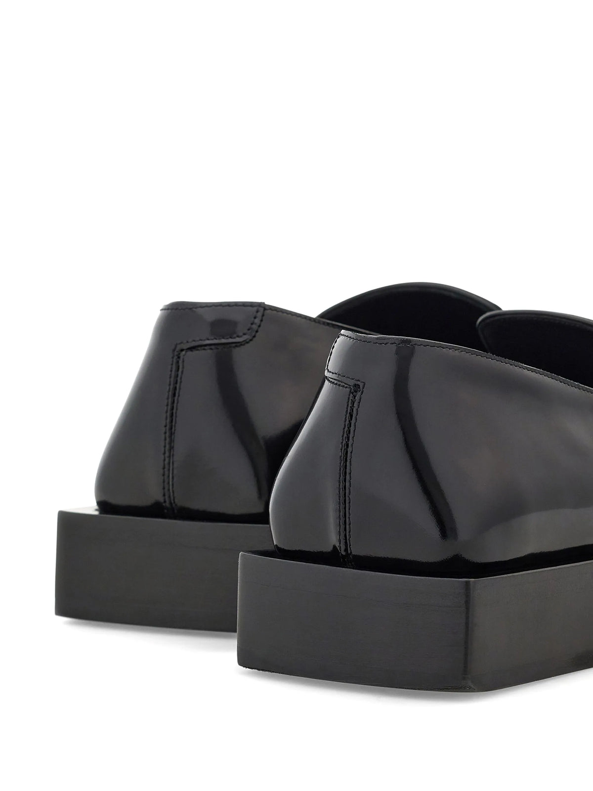 square-toe leather loafers