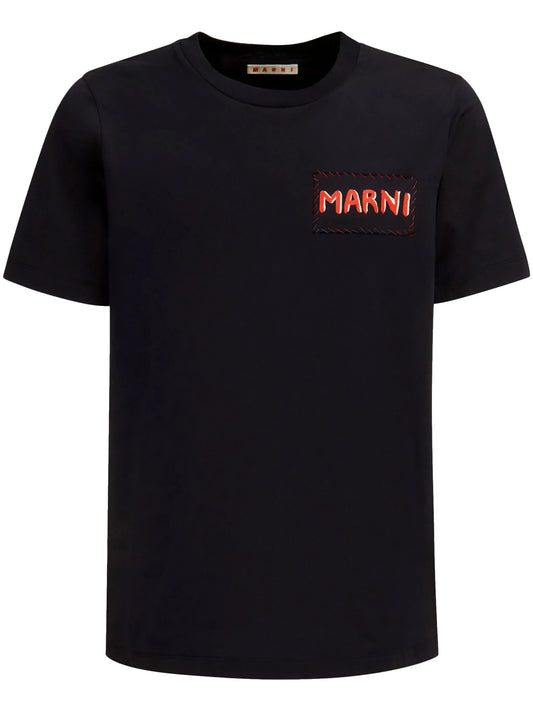 cotton T-shirt with logo patch