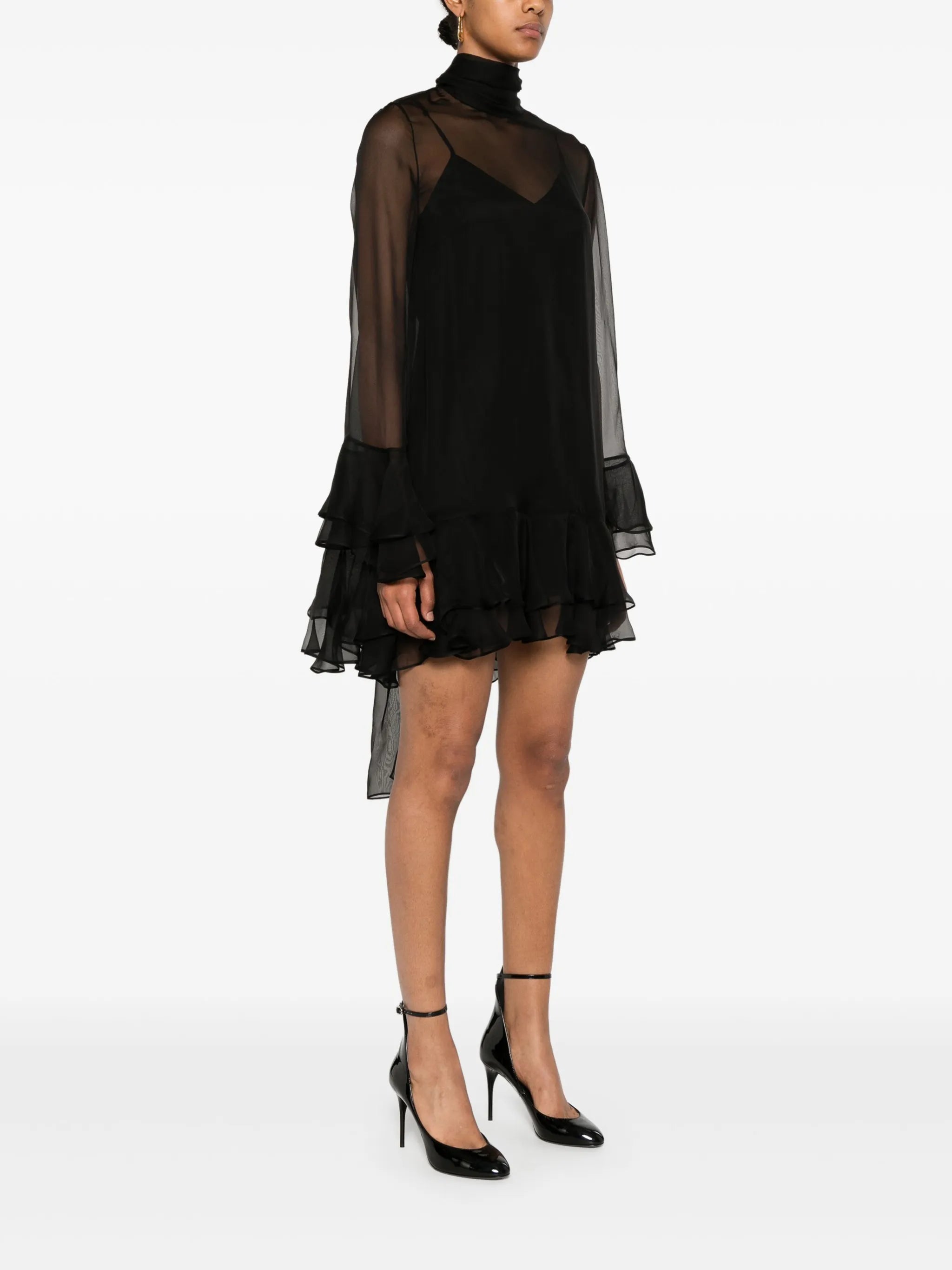 scarf-detail mini dress