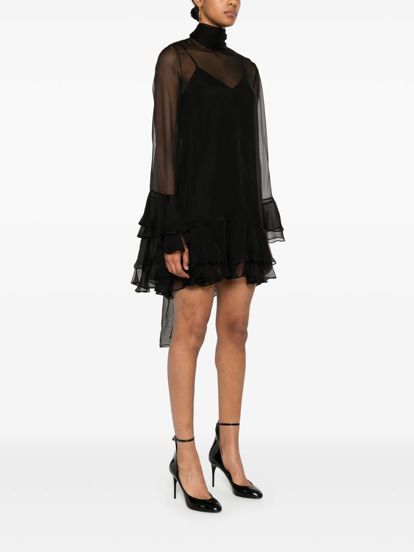 scarf-detail mini dress