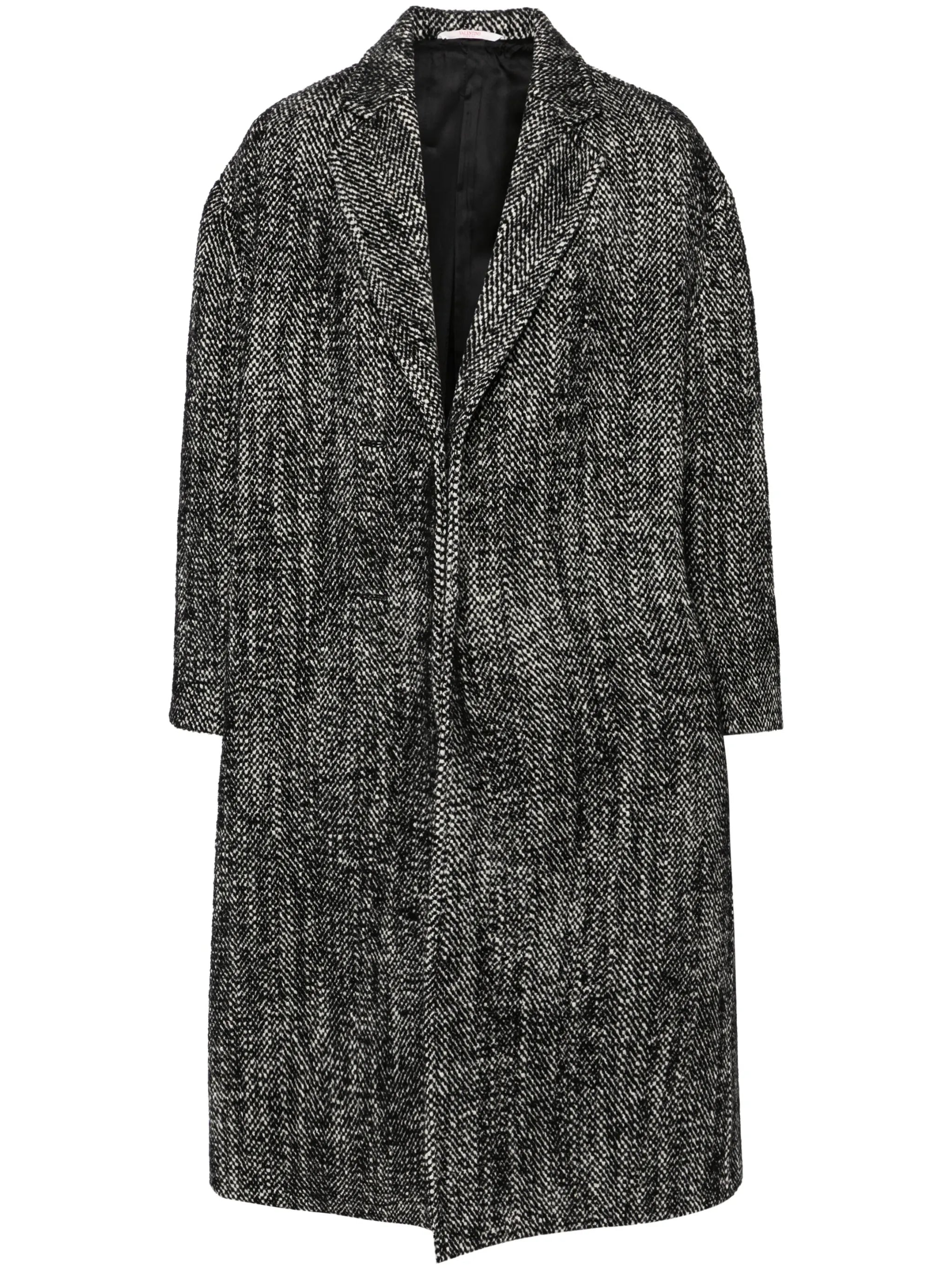 herringbone-pattern coat