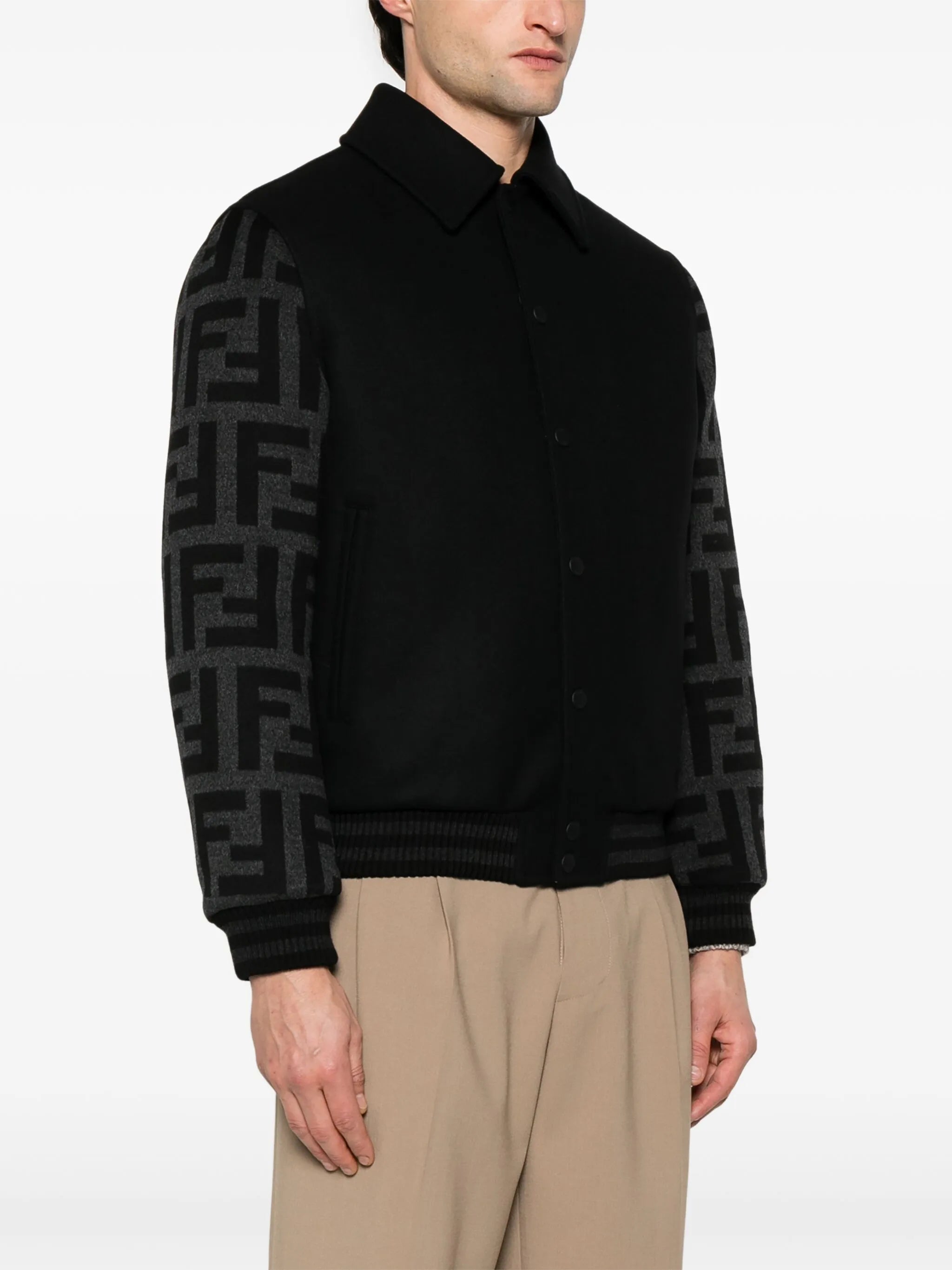 FF-motif bomber jacket
