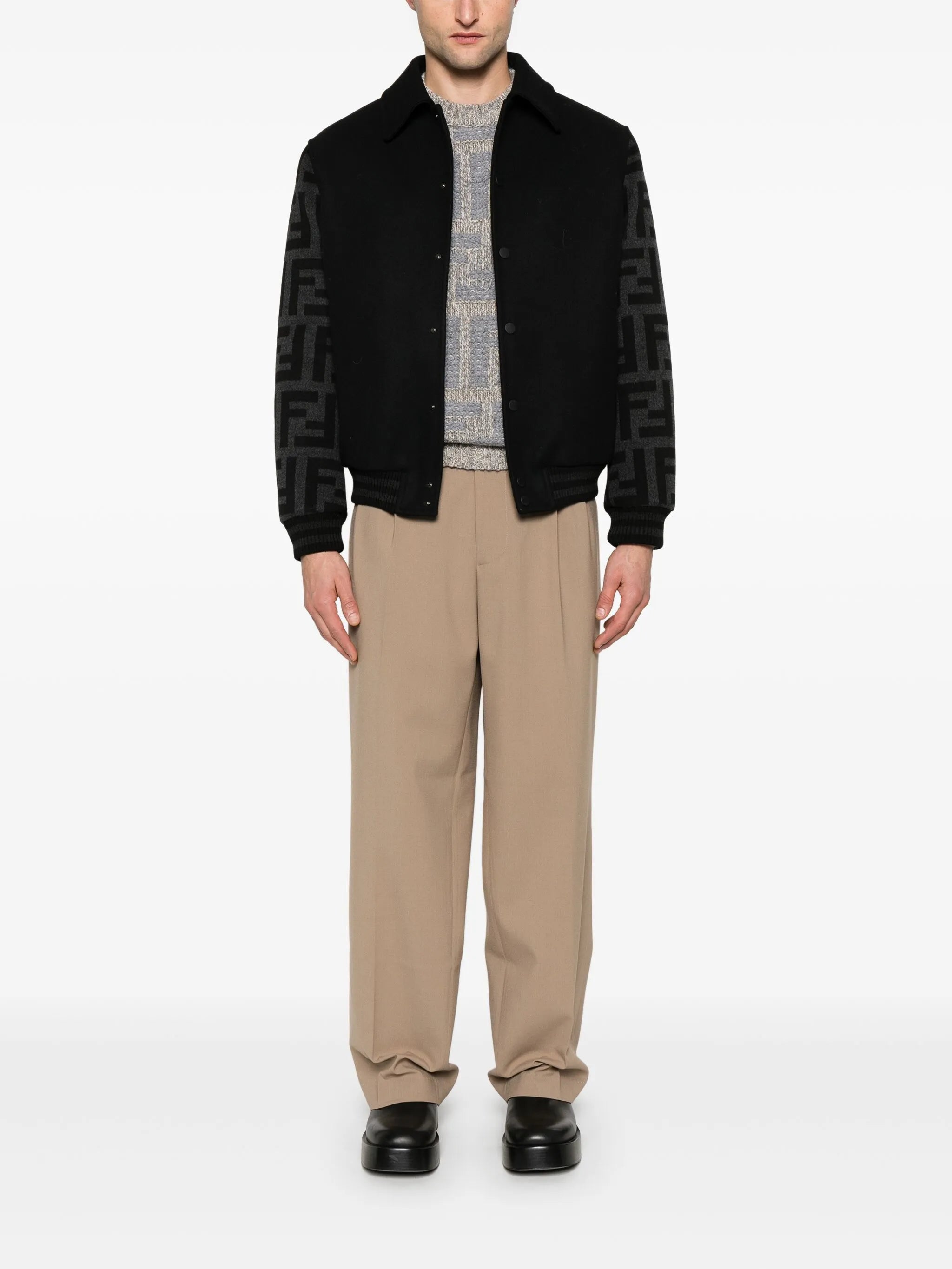 FF-motif bomber jacket