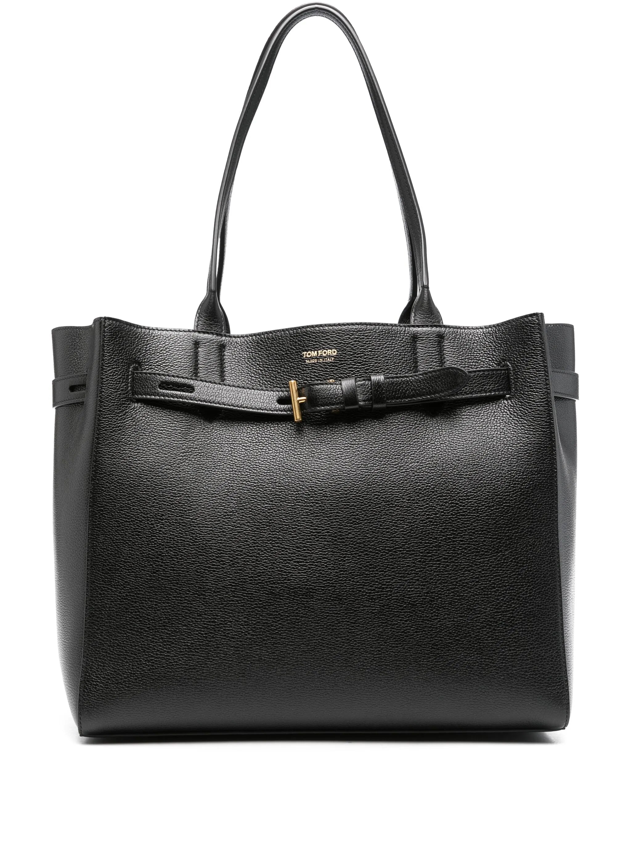 medium Audrey pebble-grain logo-buckle tote bag
