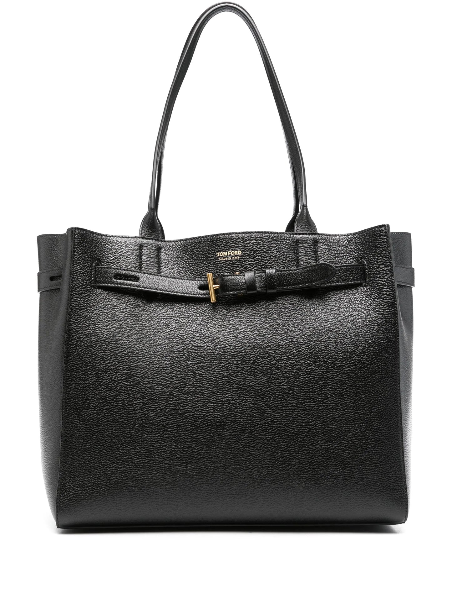 medium Audrey pebble-grain logo-buckle tote bag