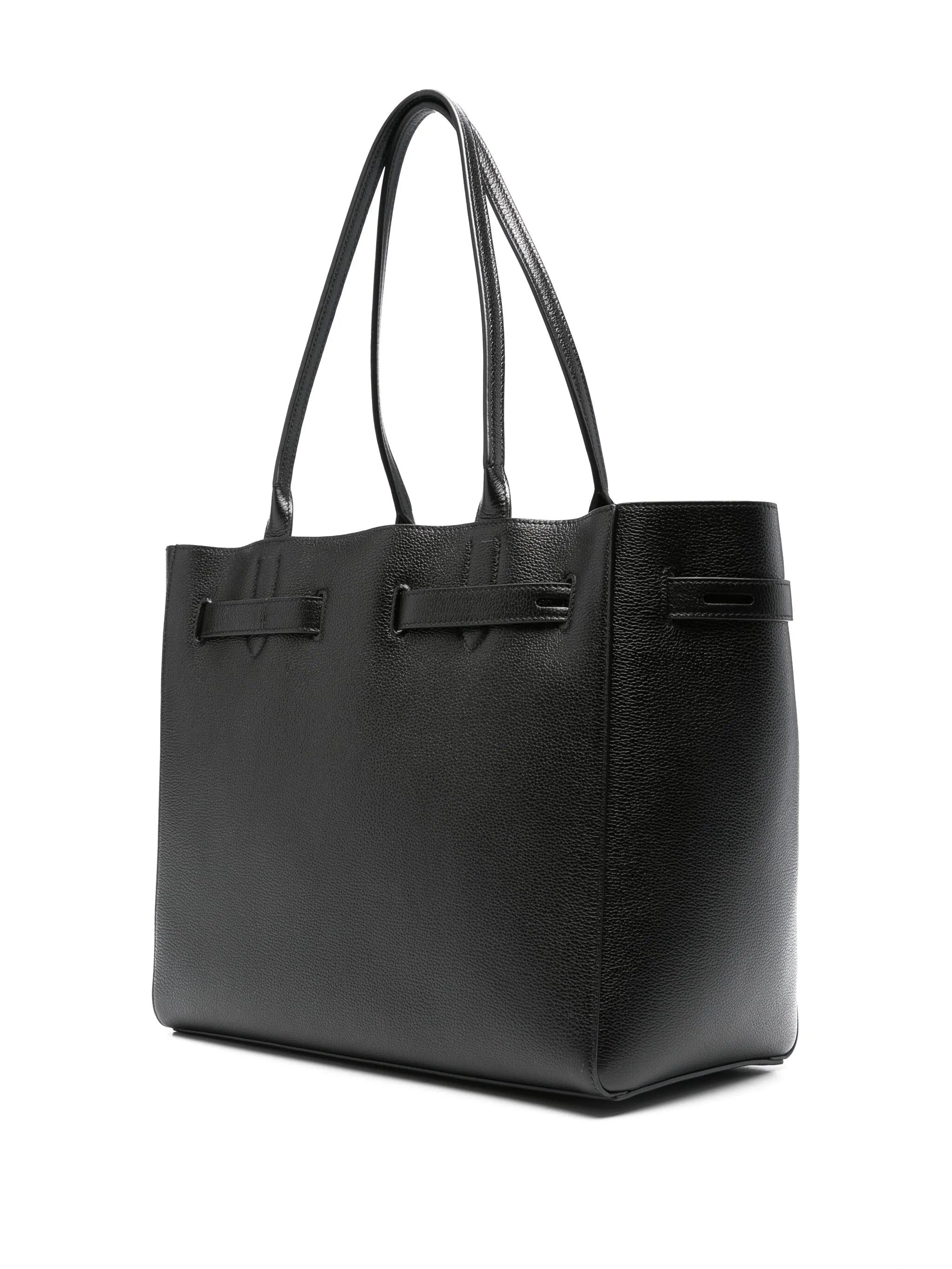 medium Audrey pebble-grain logo-buckle tote bag