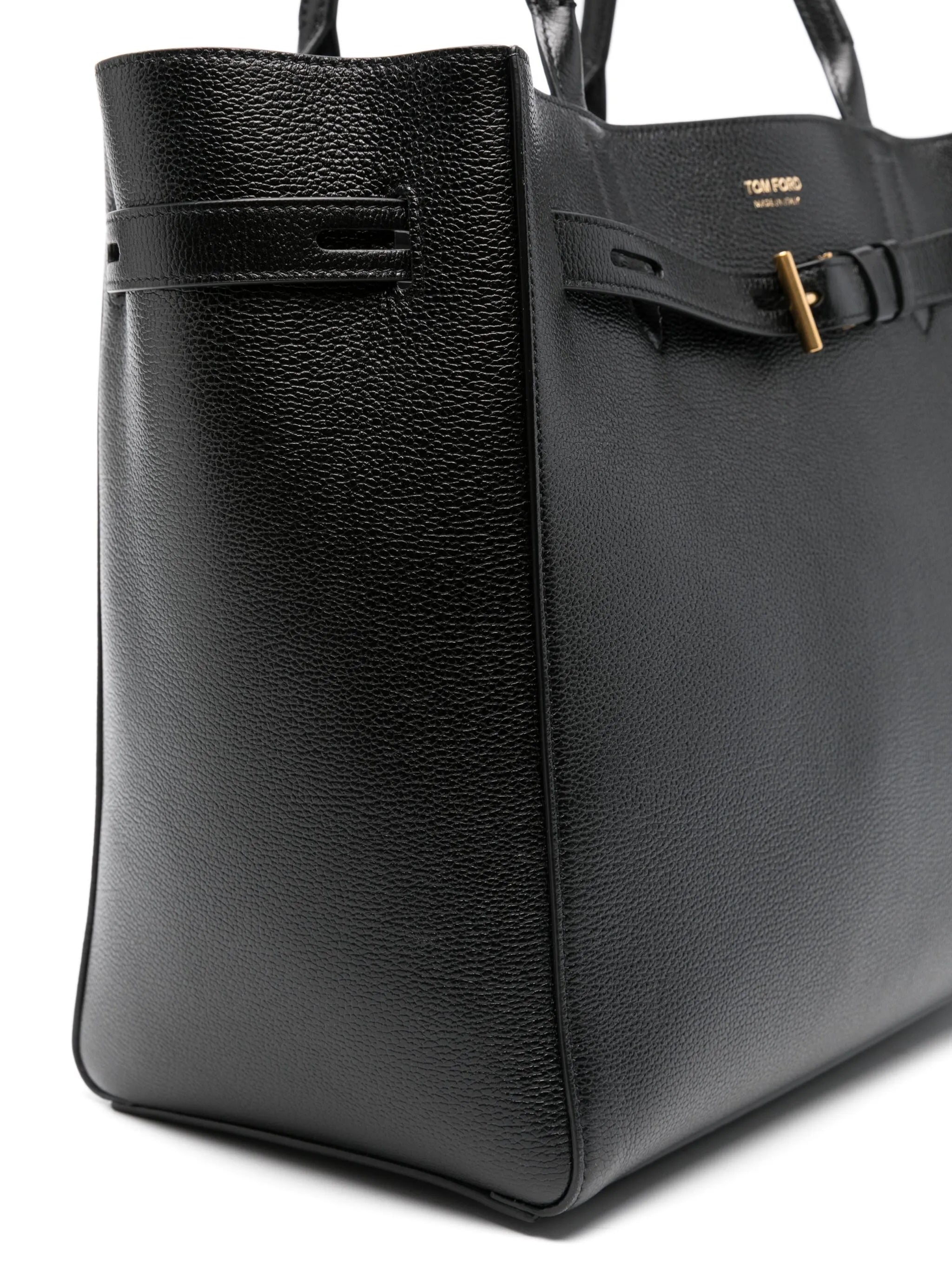 medium Audrey pebble-grain logo-buckle tote bag