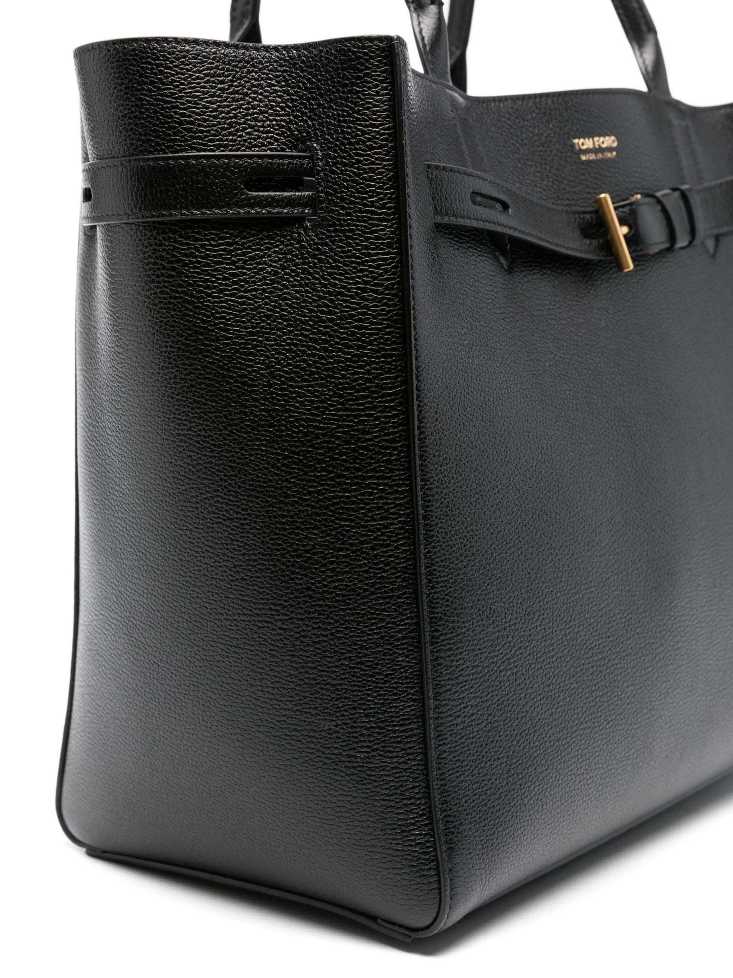 medium Audrey pebble-grain logo-buckle tote bag