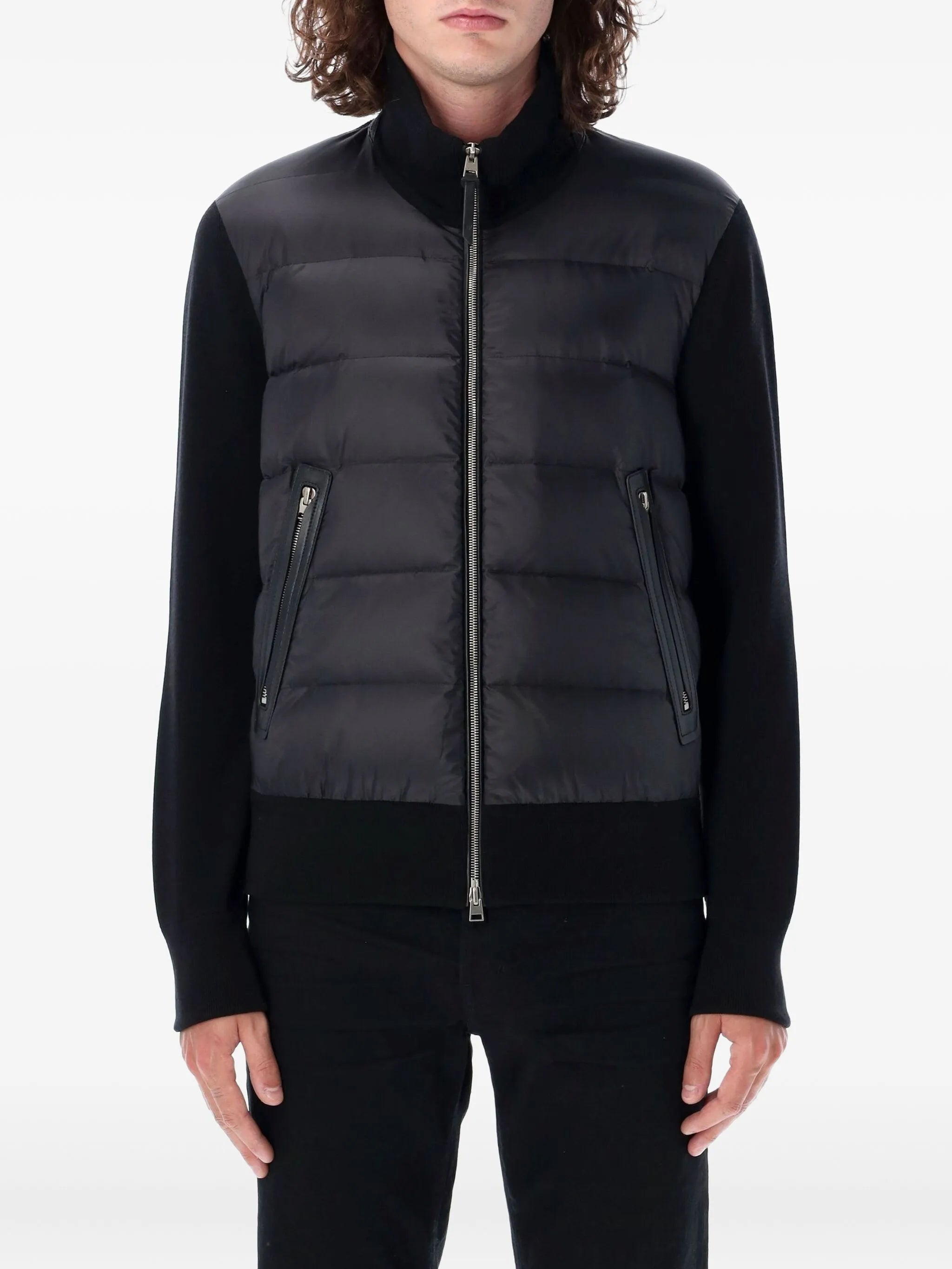 padded-panel long-sleeve jacket
