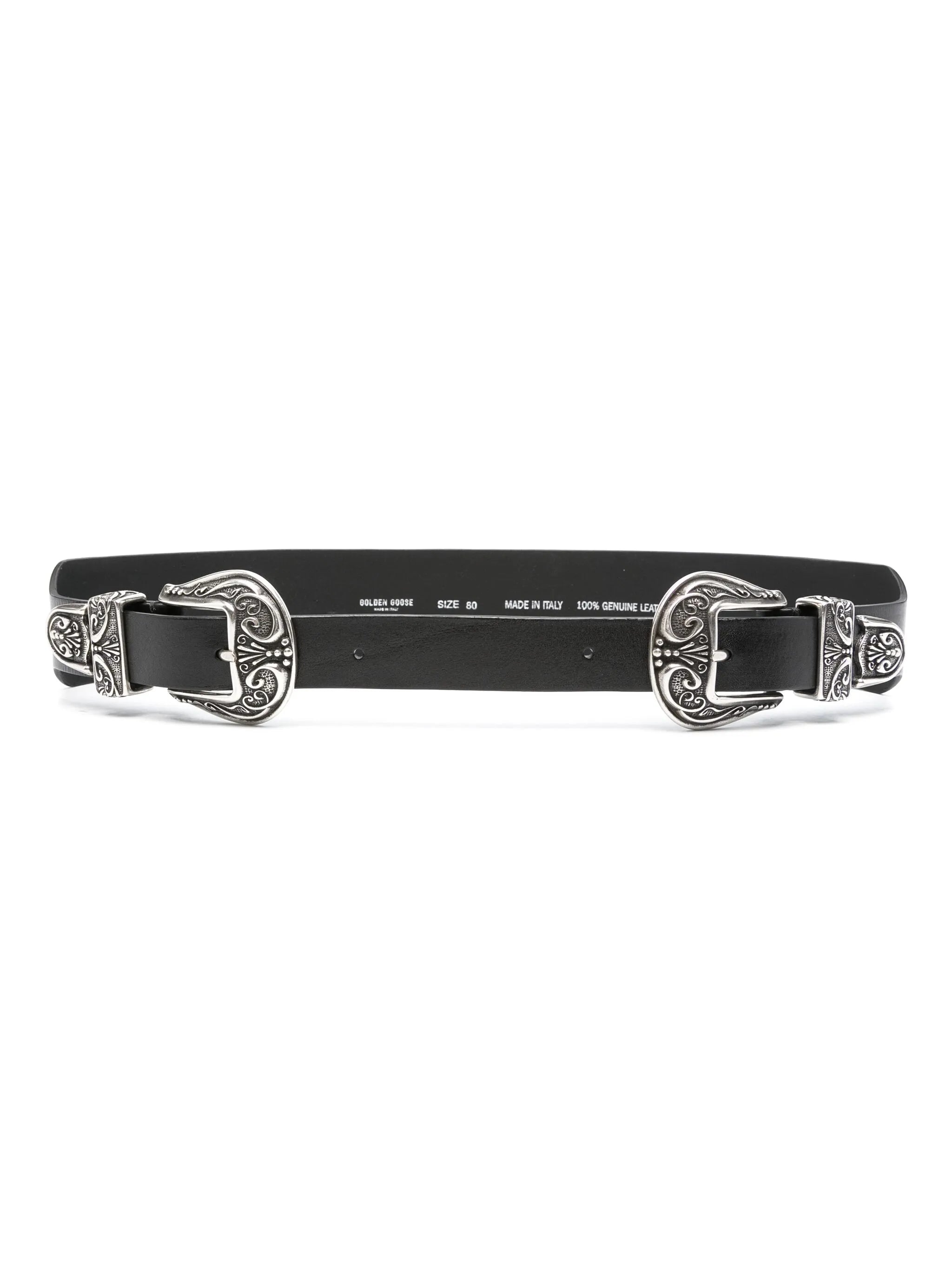 double buckle leather belt