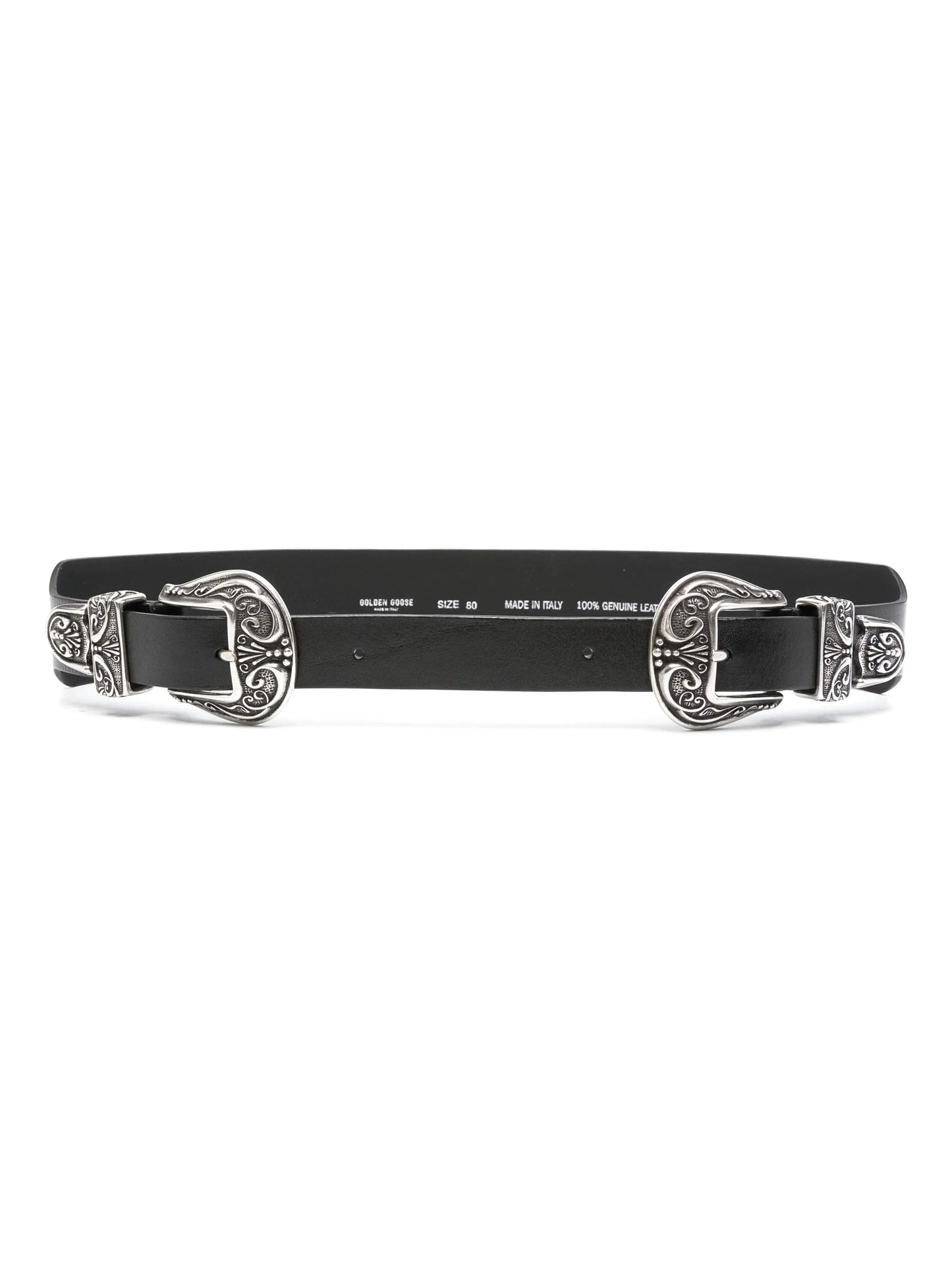 double buckle leather belt