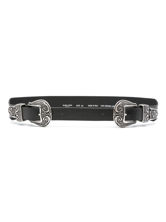 double buckle leather belt
