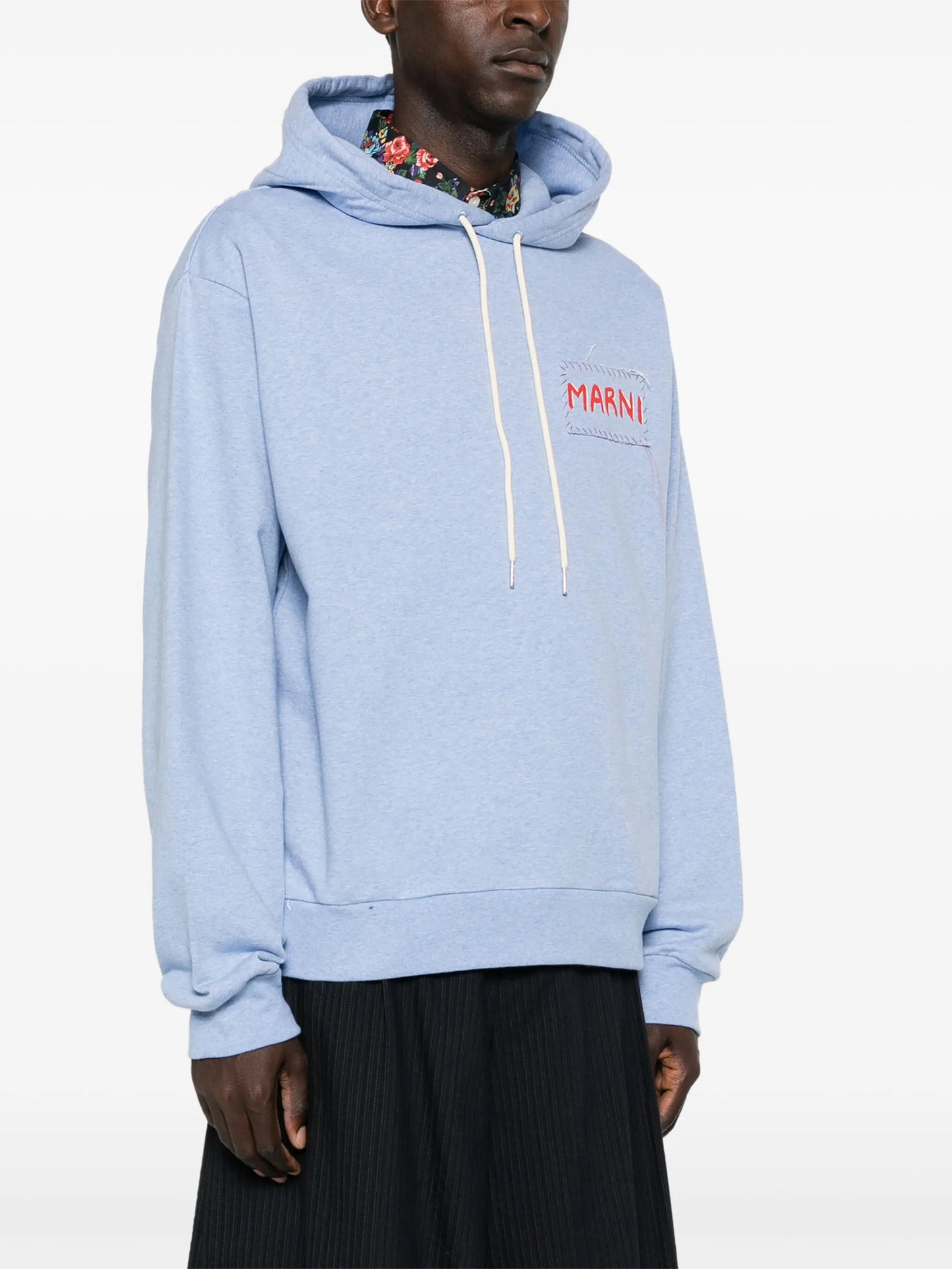 logo-patch cotton hoodie