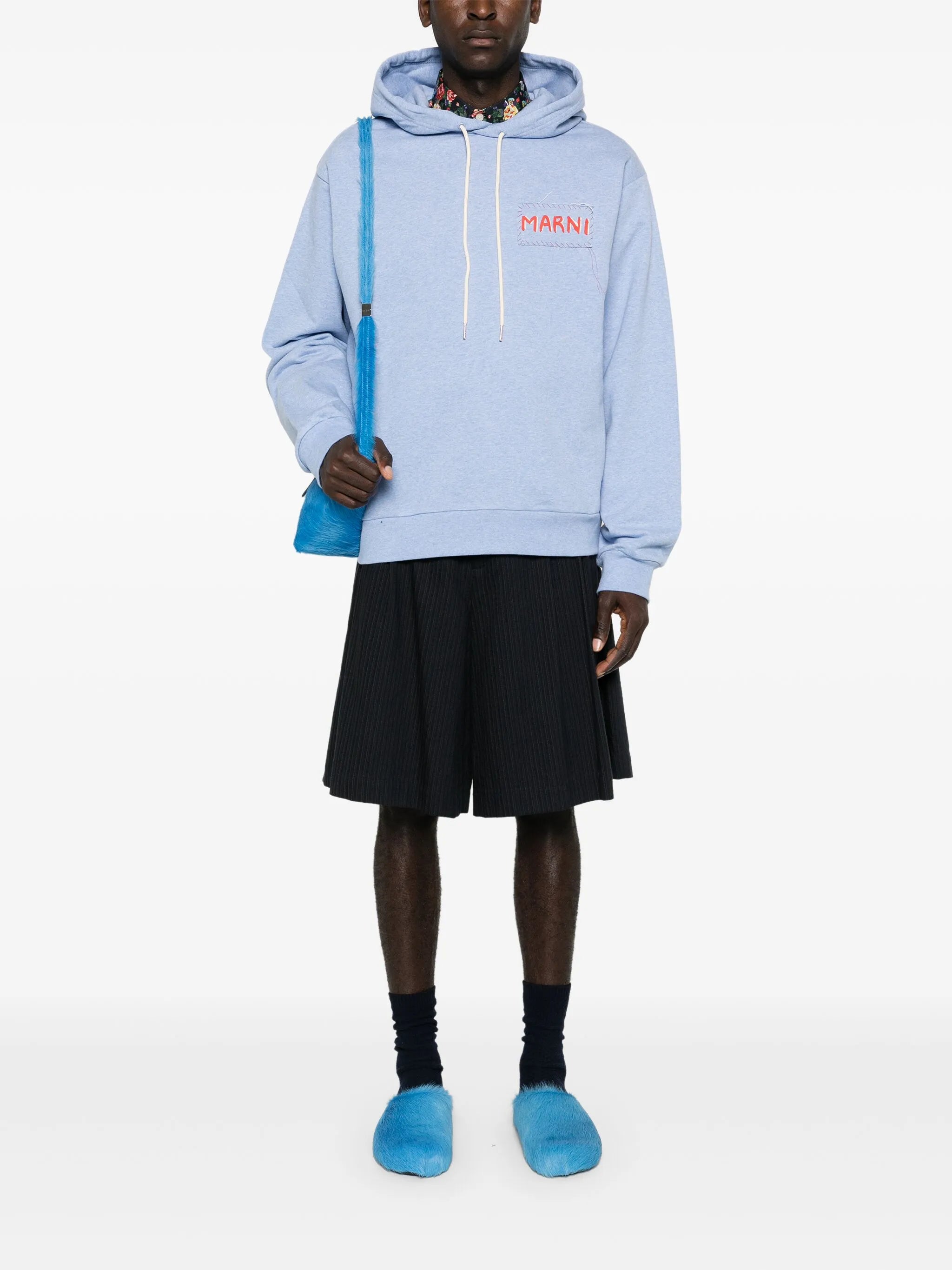 logo-patch cotton hoodie