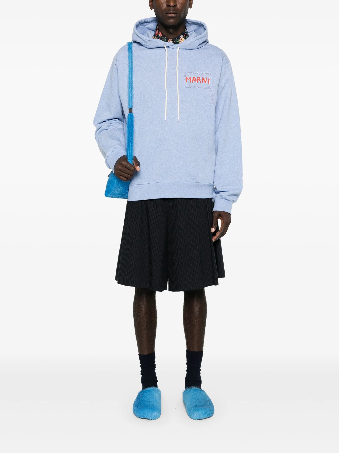 logo-patch cotton hoodie
