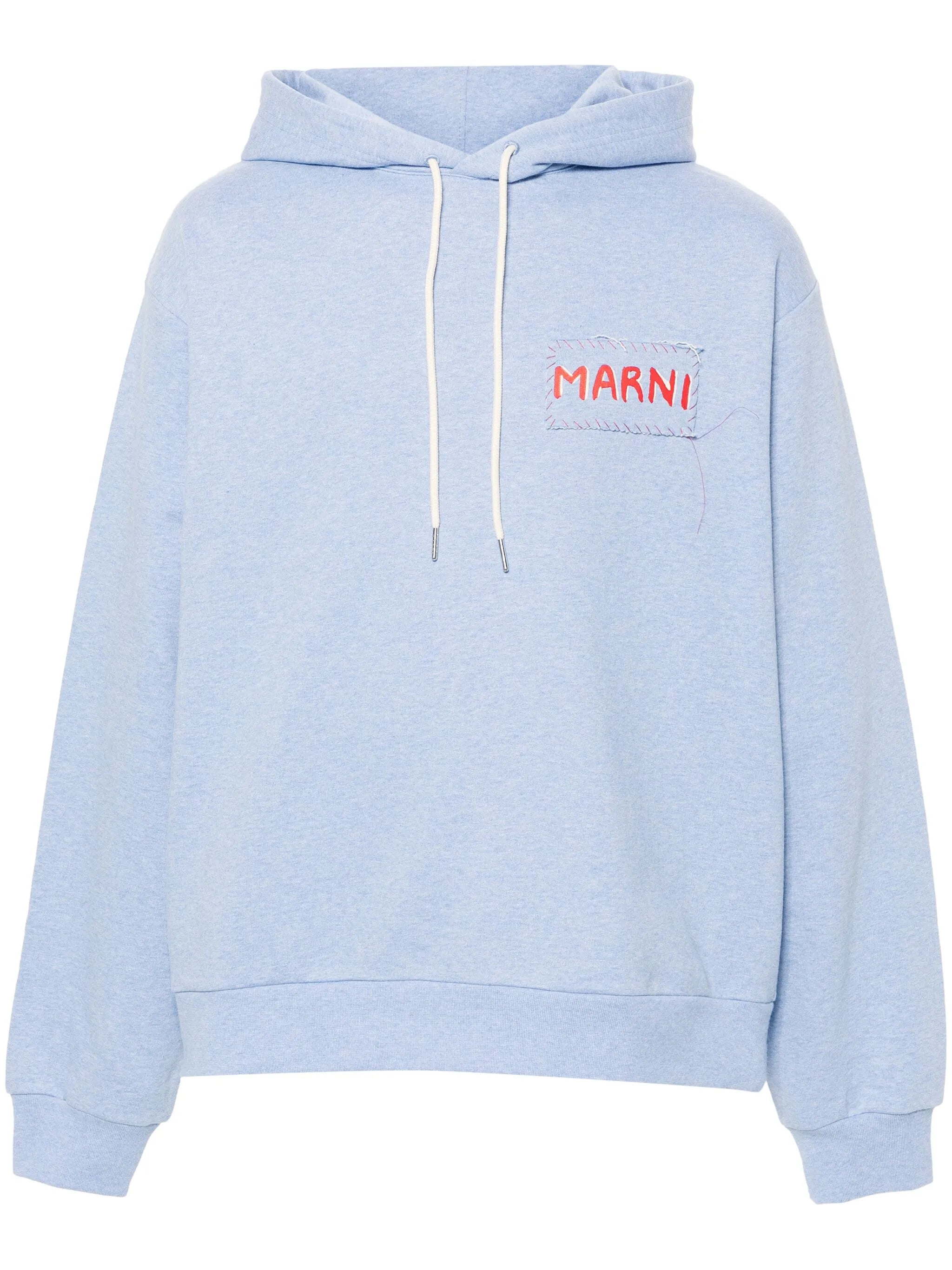 logo-patch cotton hoodie