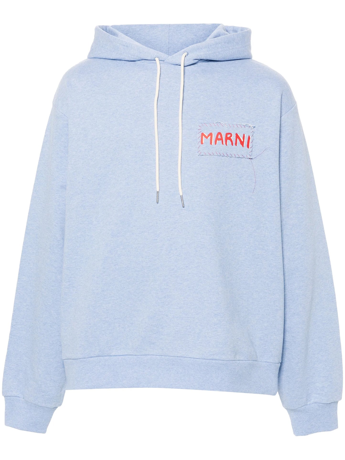 logo-patch cotton hoodie
